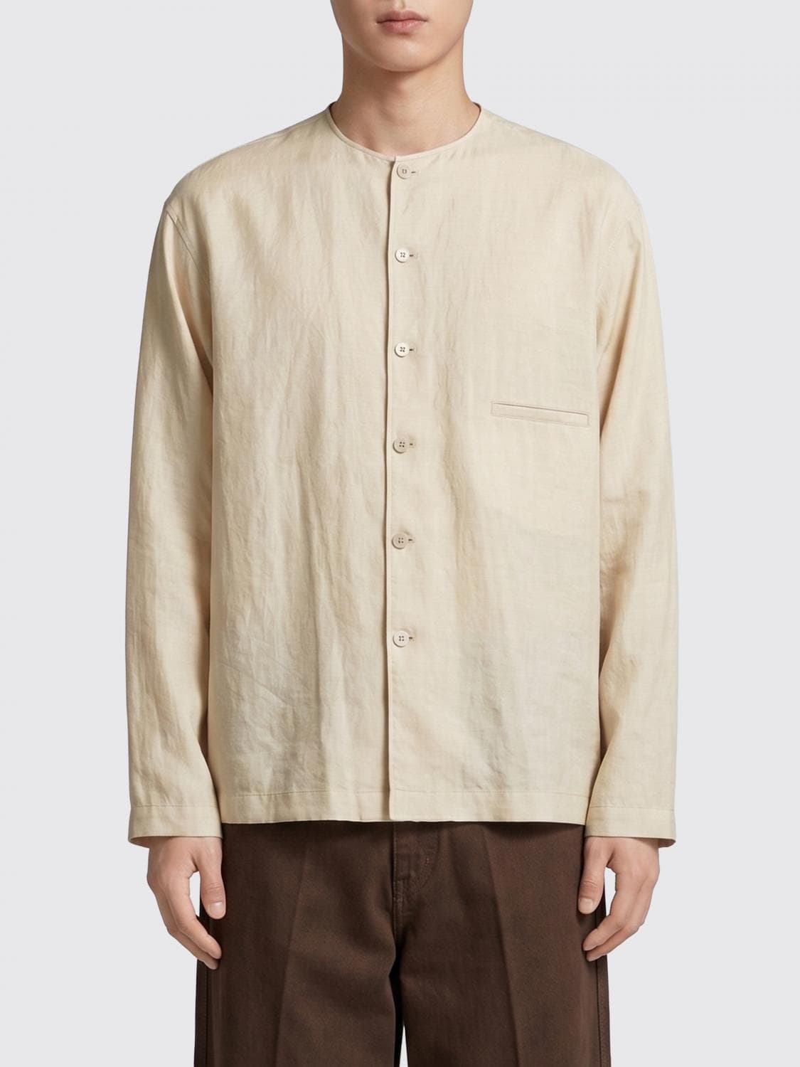 Lemaire Minimal Silk Blend Shirt · 50