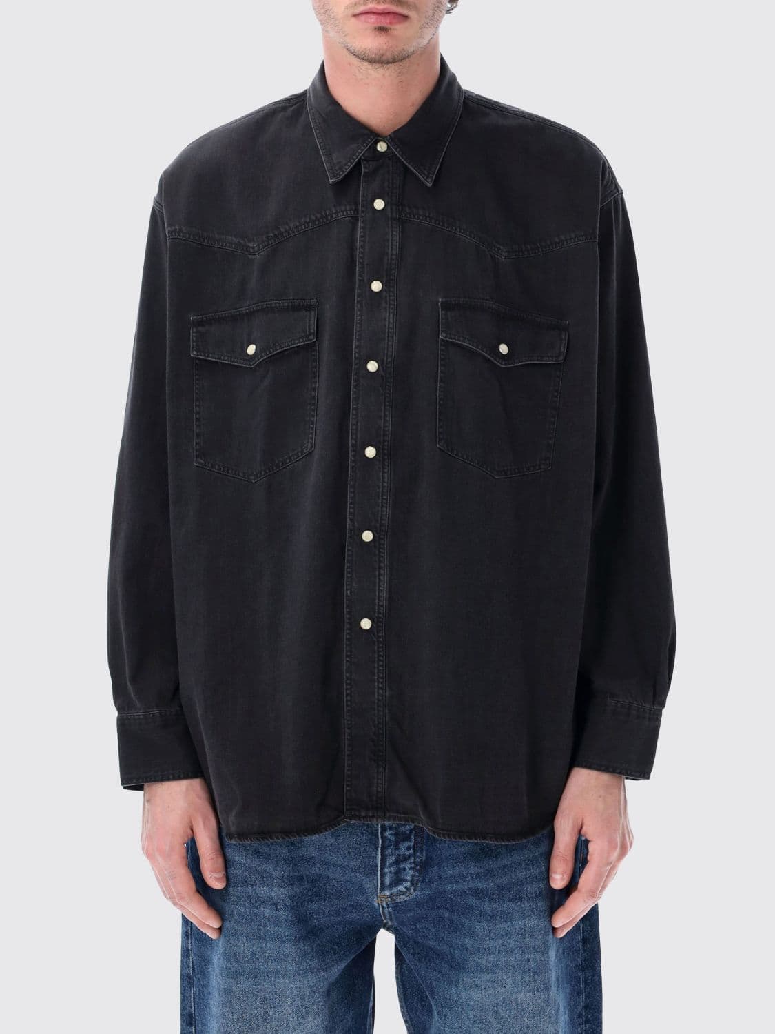 Studio Nicholson Cotton Denim Casual Shirt