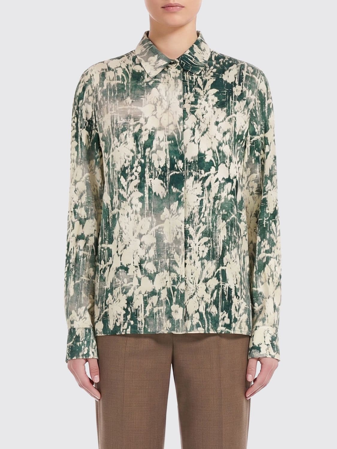 Pt Torino Viscose Shirt with Floral Print · 42