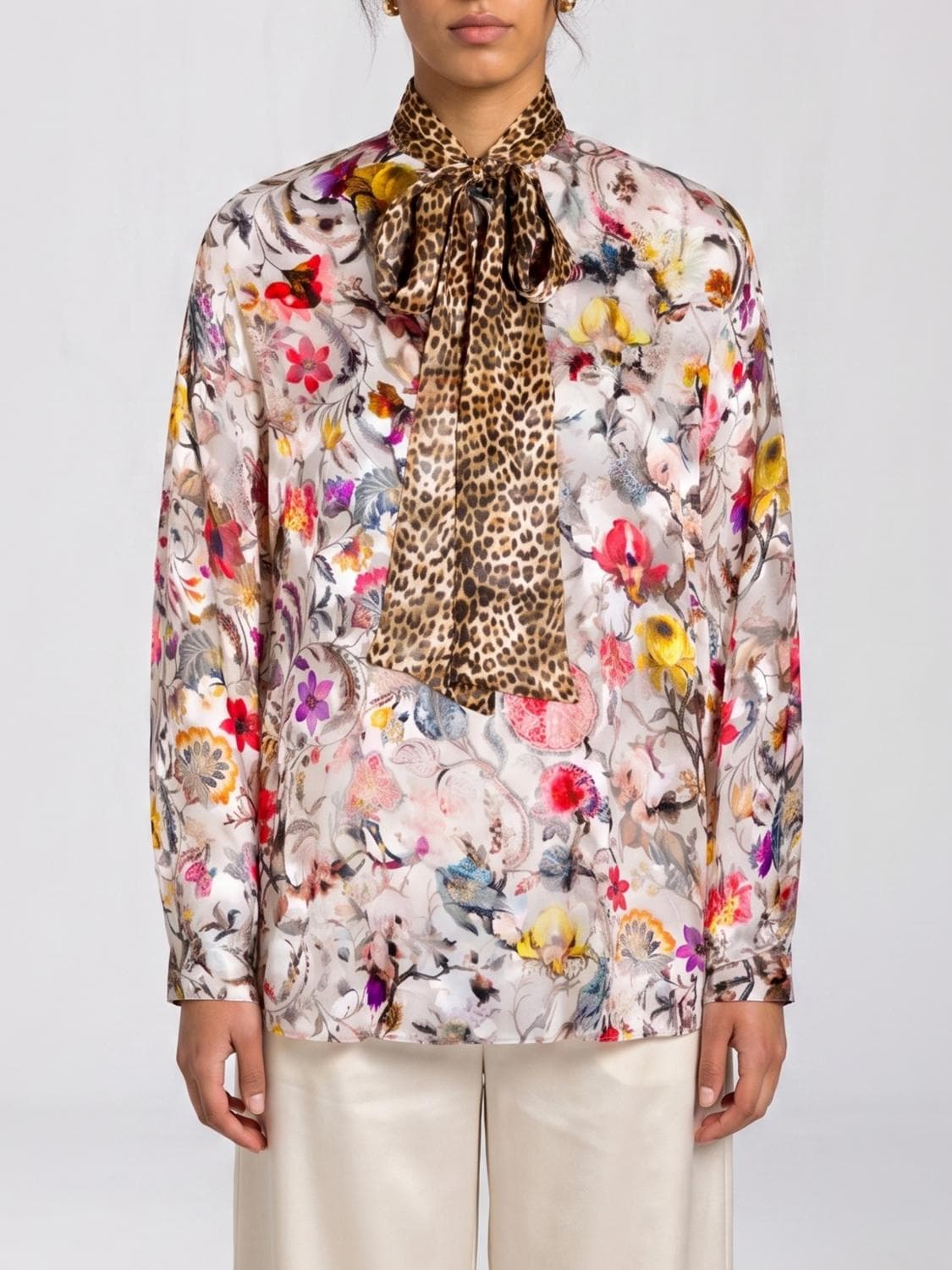 Roberto Cavalli Blouse in Printed Silk Blend