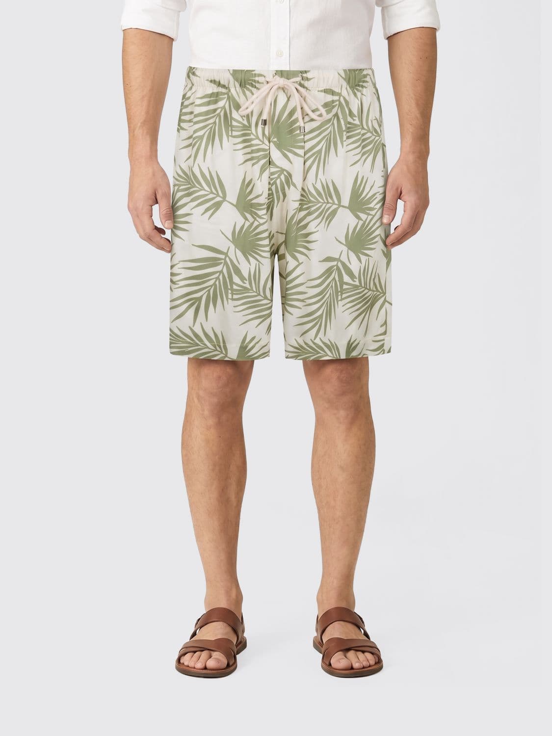 Laneus Printed Viscose Drawstring Shorts