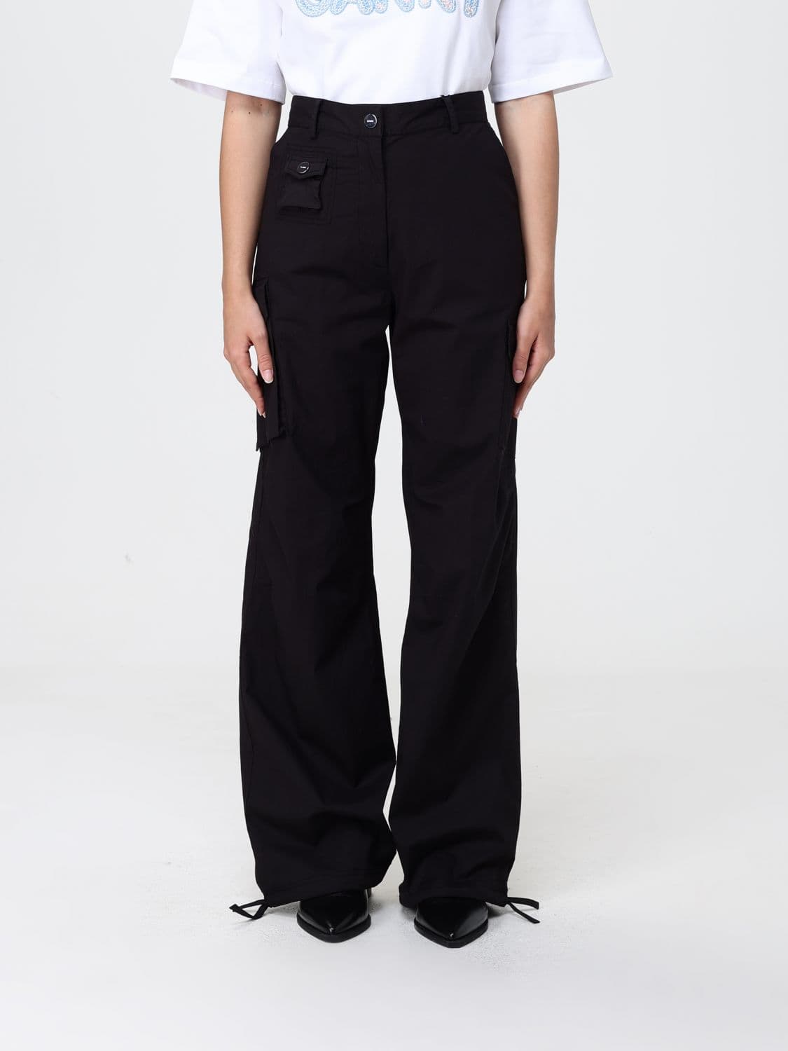 Ganni Stretch Cotton Cargo Trousers