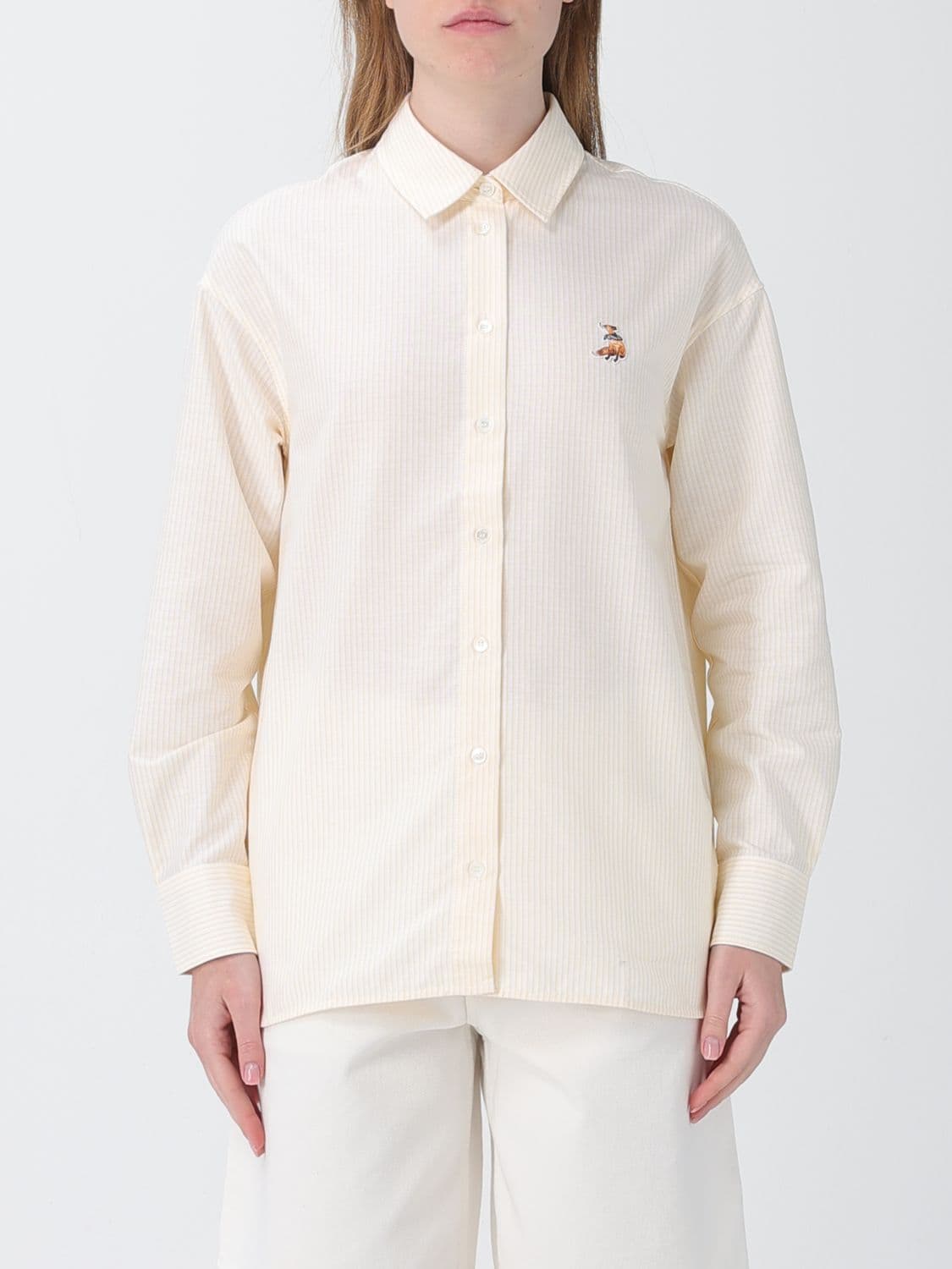 Maison Kitsuné Striped Cotton Casual Shirt