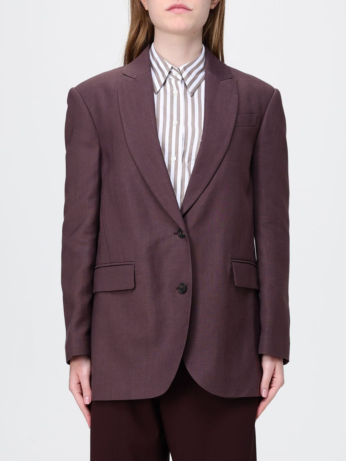 Brunello Cucinelli Single Breasted Cotton Blend Blazer