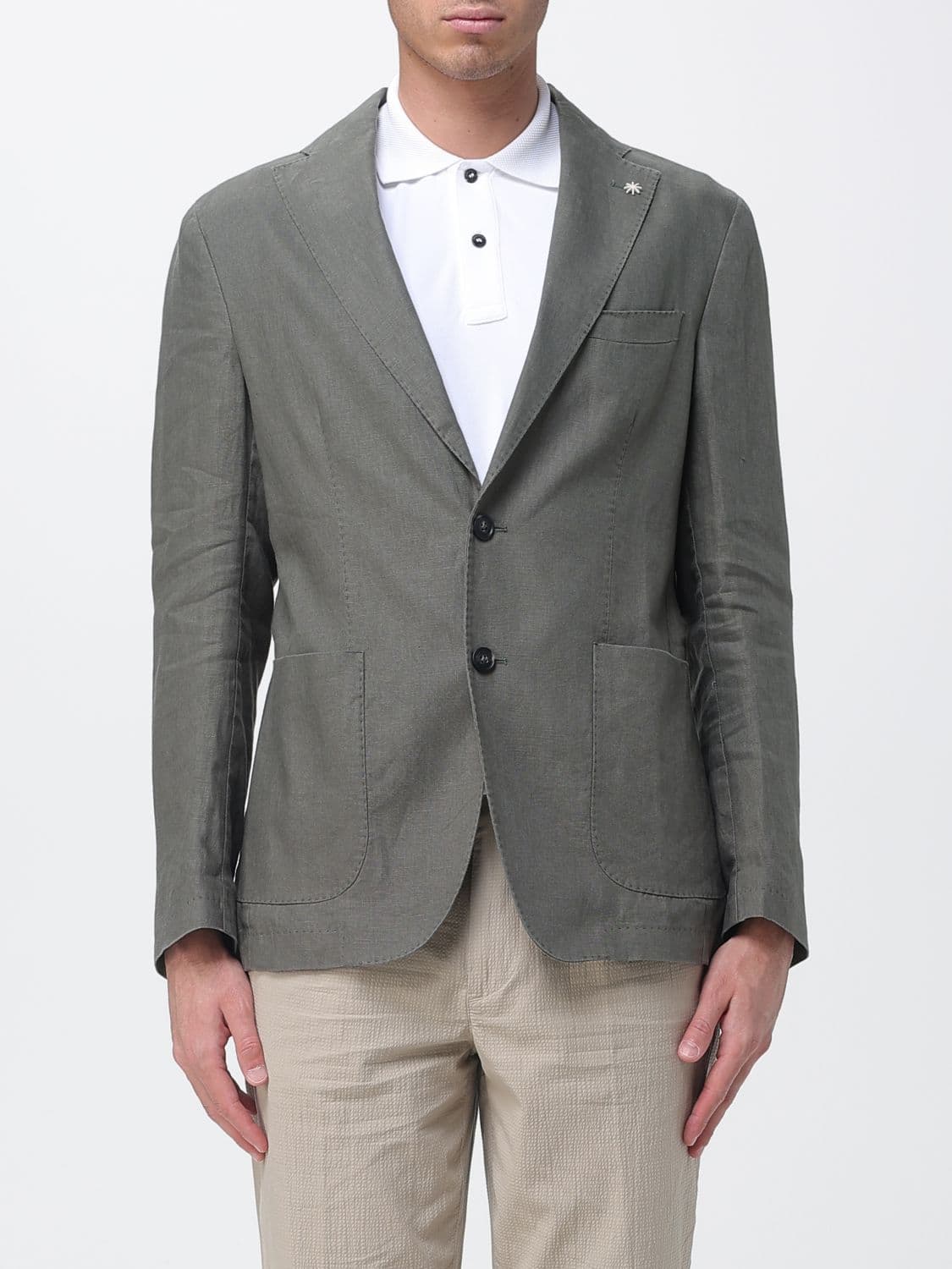 Manuel Ritz Single Breasted Linen Blazer