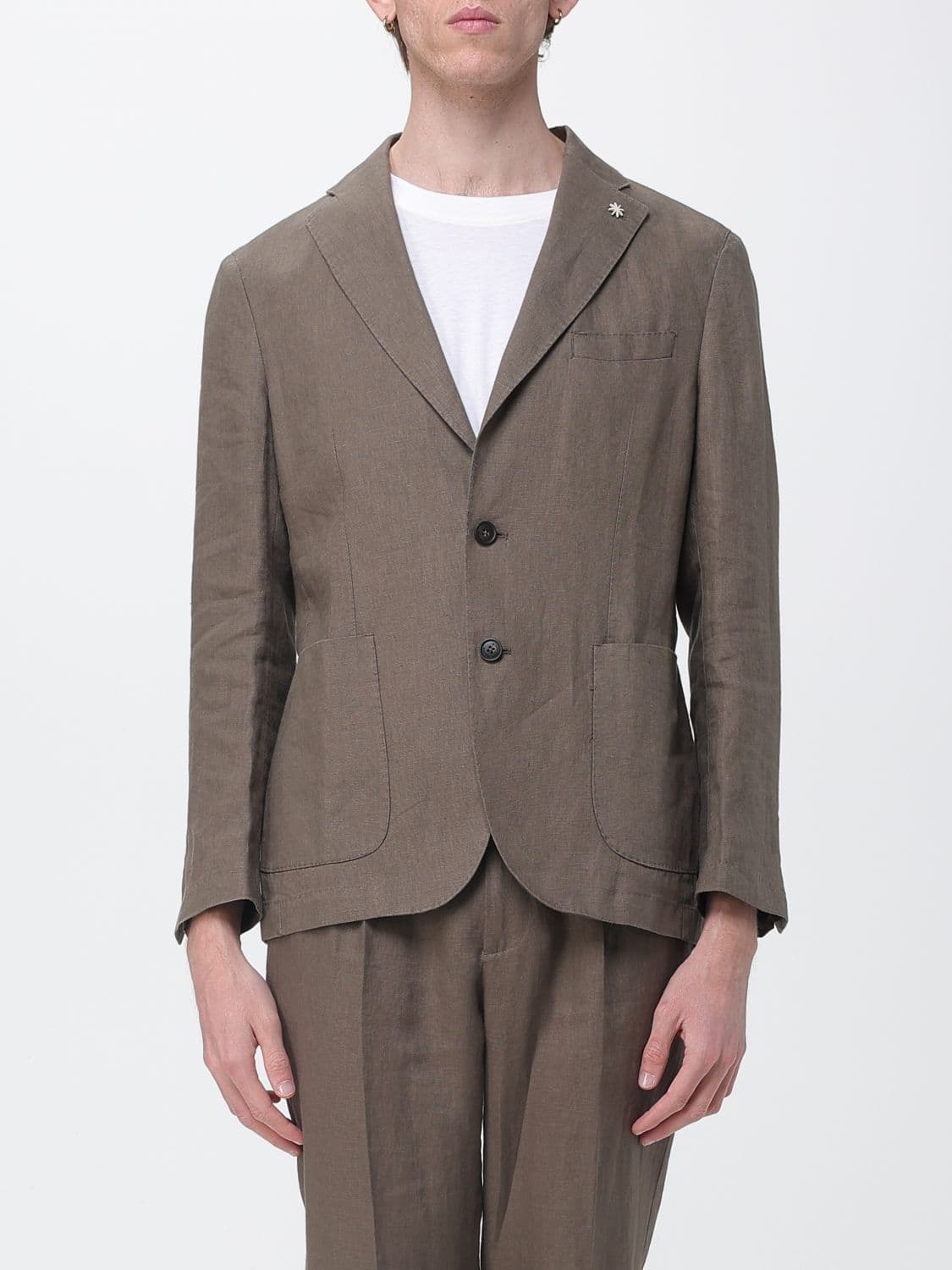 Manuel Ritz Single Breasted Linen Blazer