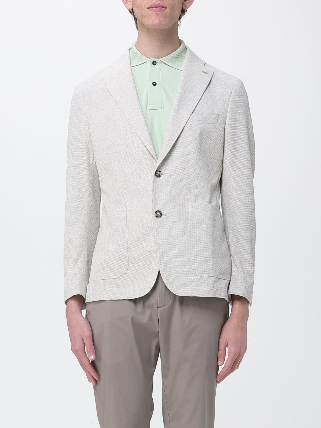 Manuel Ritz Single Breasted Cotton Blend Blazer