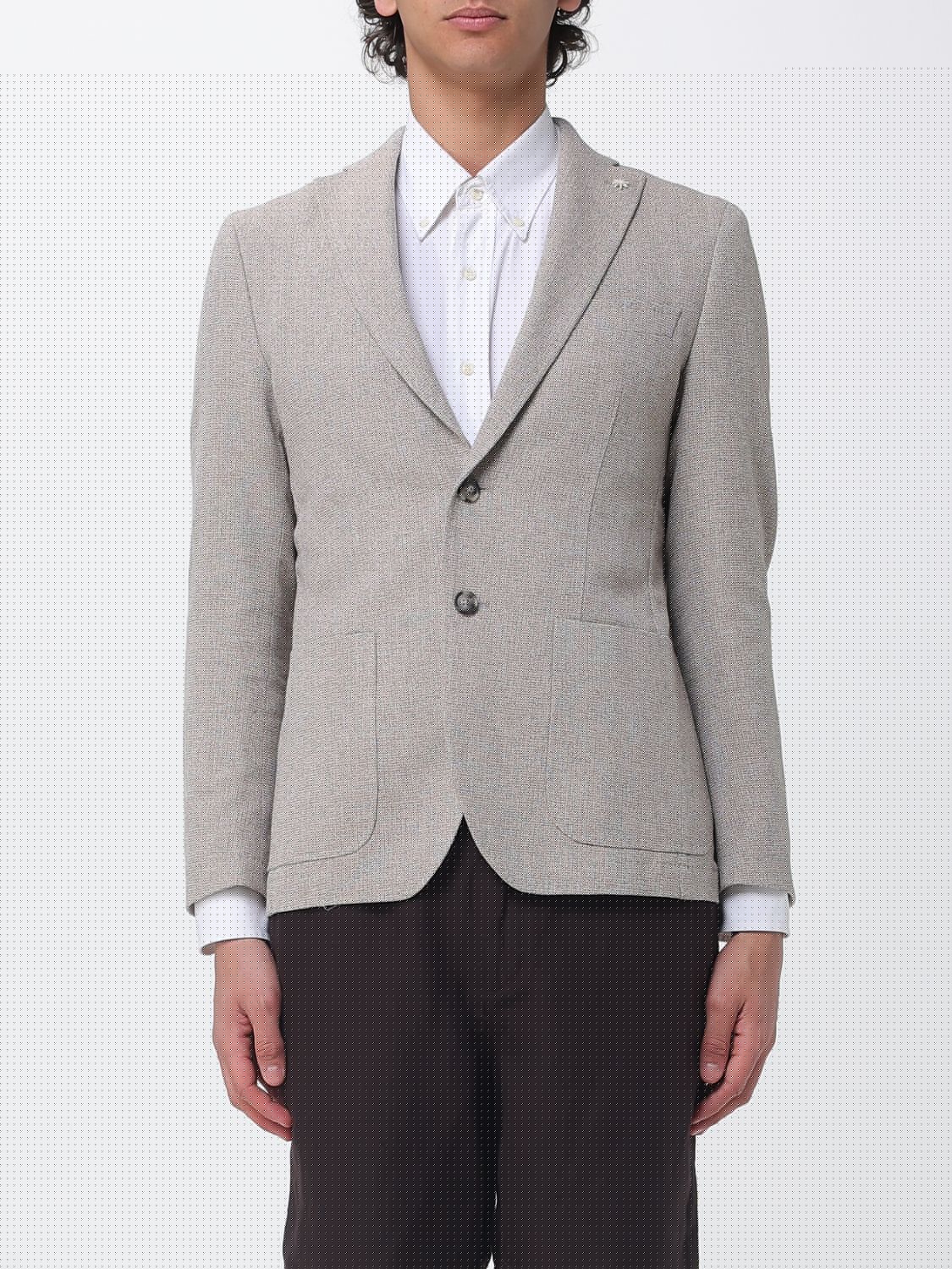 Manuel Ritz Single-Breasted Cotton Blend Blazer