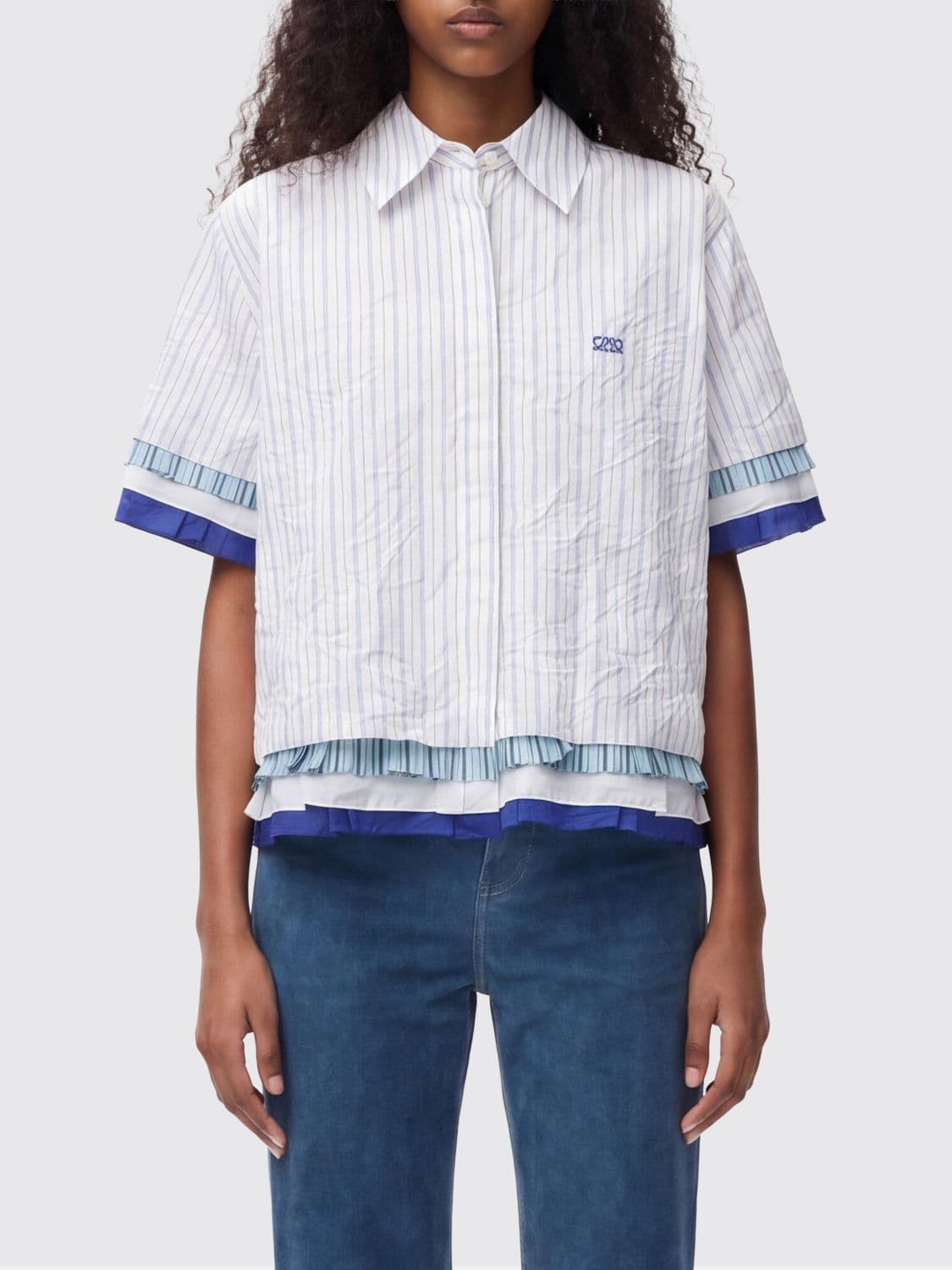 Loewe Striped Cotton Blend Casual Shirt · 36