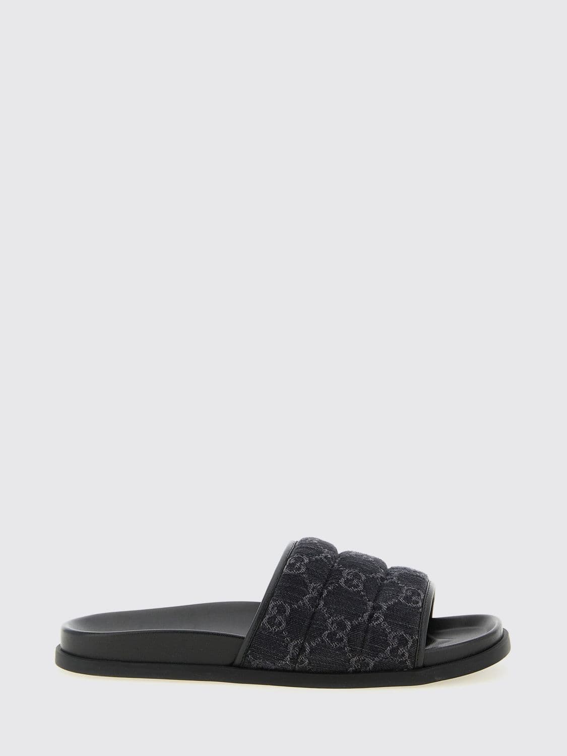 Gucci Quilted GG Jacquard Cotton Denim Sliders