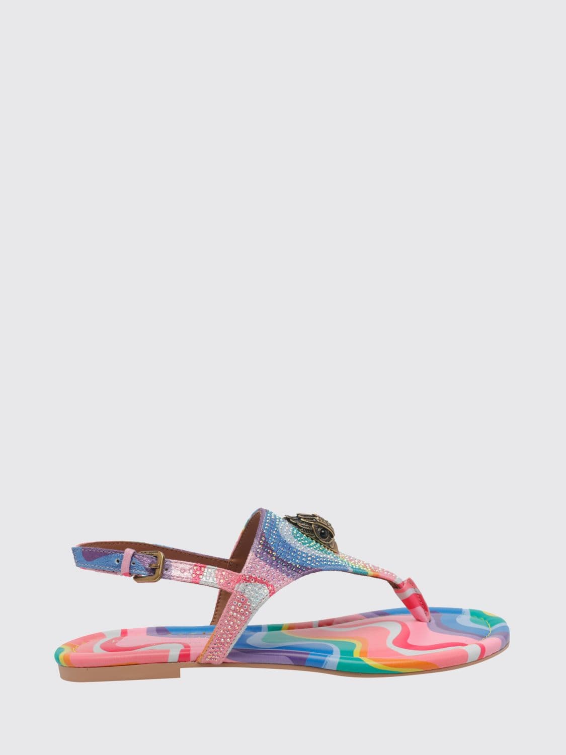 Kurt Geiger London Kensington Multicolor Rhinestone Satin Sandals