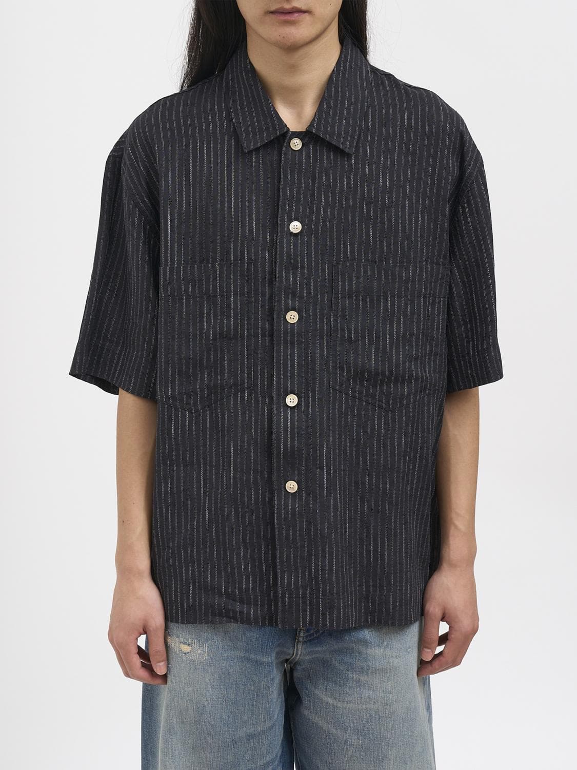 Sunflower Striped Linen Casual Shirt