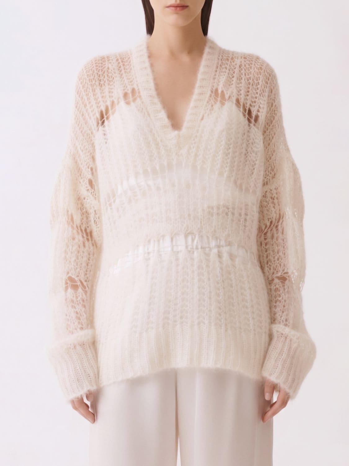 Fabiana Filippi Perforated Wool Blend Pullover