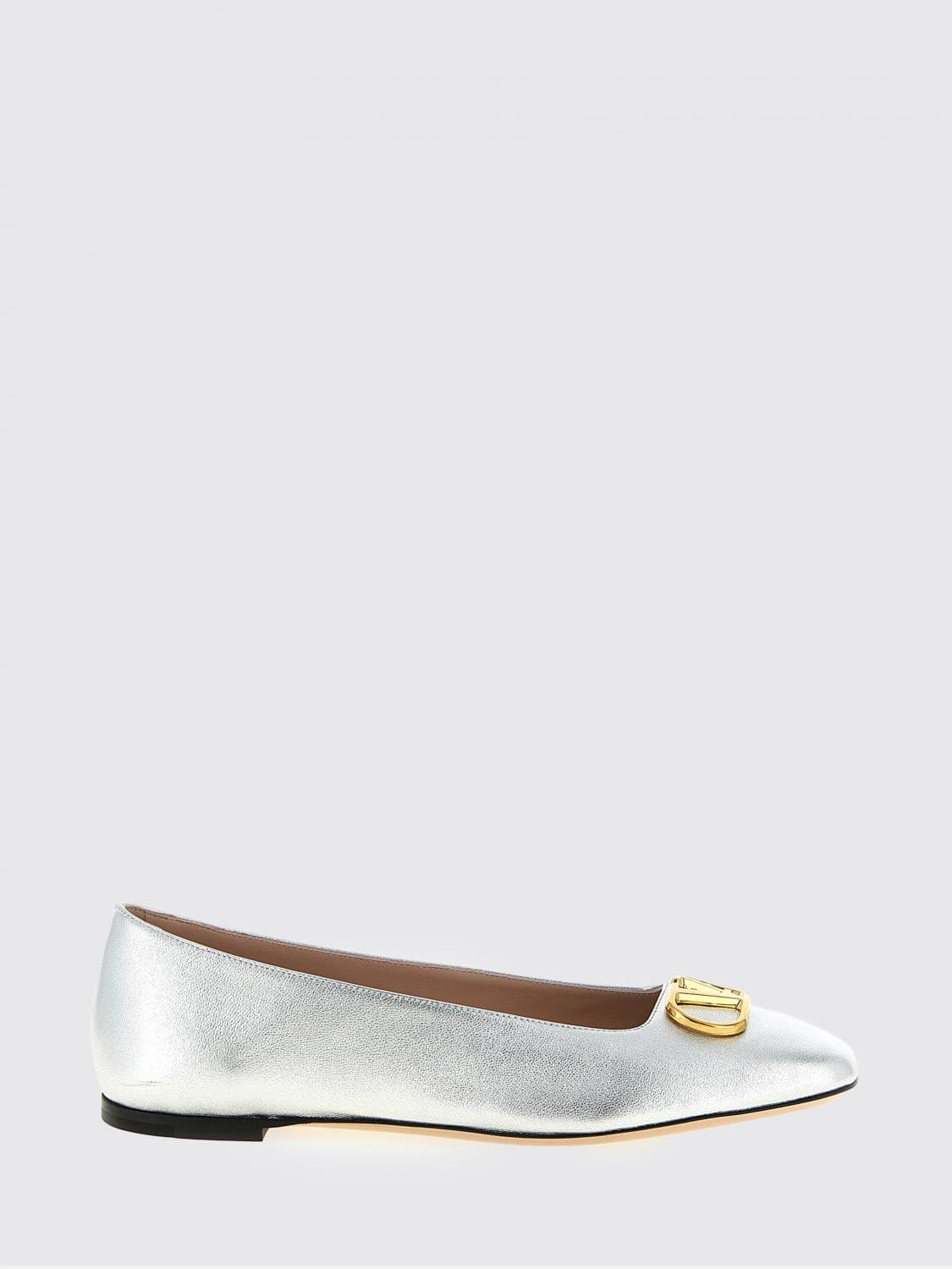 Valentino Garavani VLogo Signature Laminated Leather Ballerina Flats · 38½