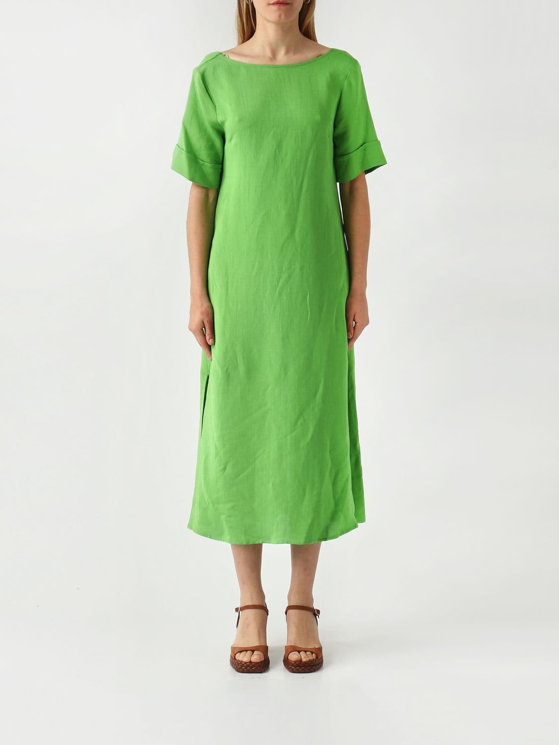 Maliparmi Linen Blend Midi Dress