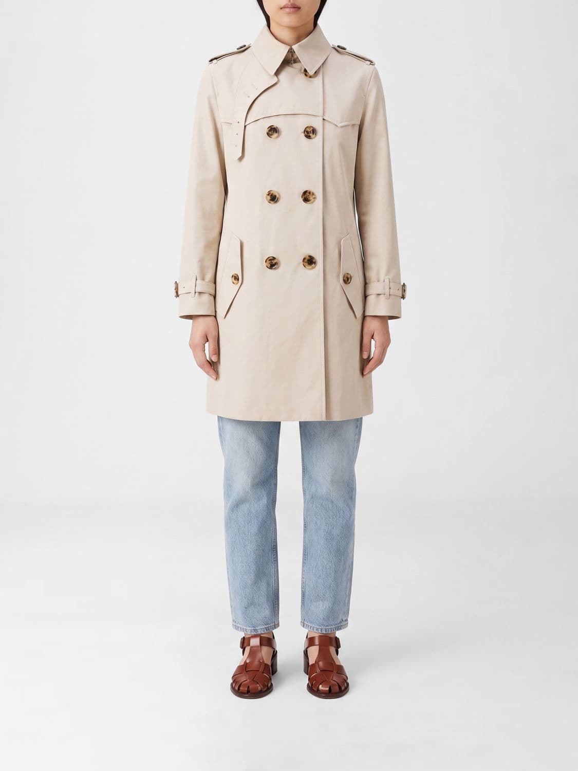 Burberry Double-Breasted Cotton Trench Coat