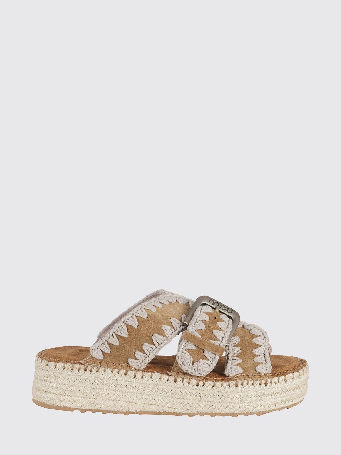 Mou Jute Suede Sandals with Contrast Stitching · 37