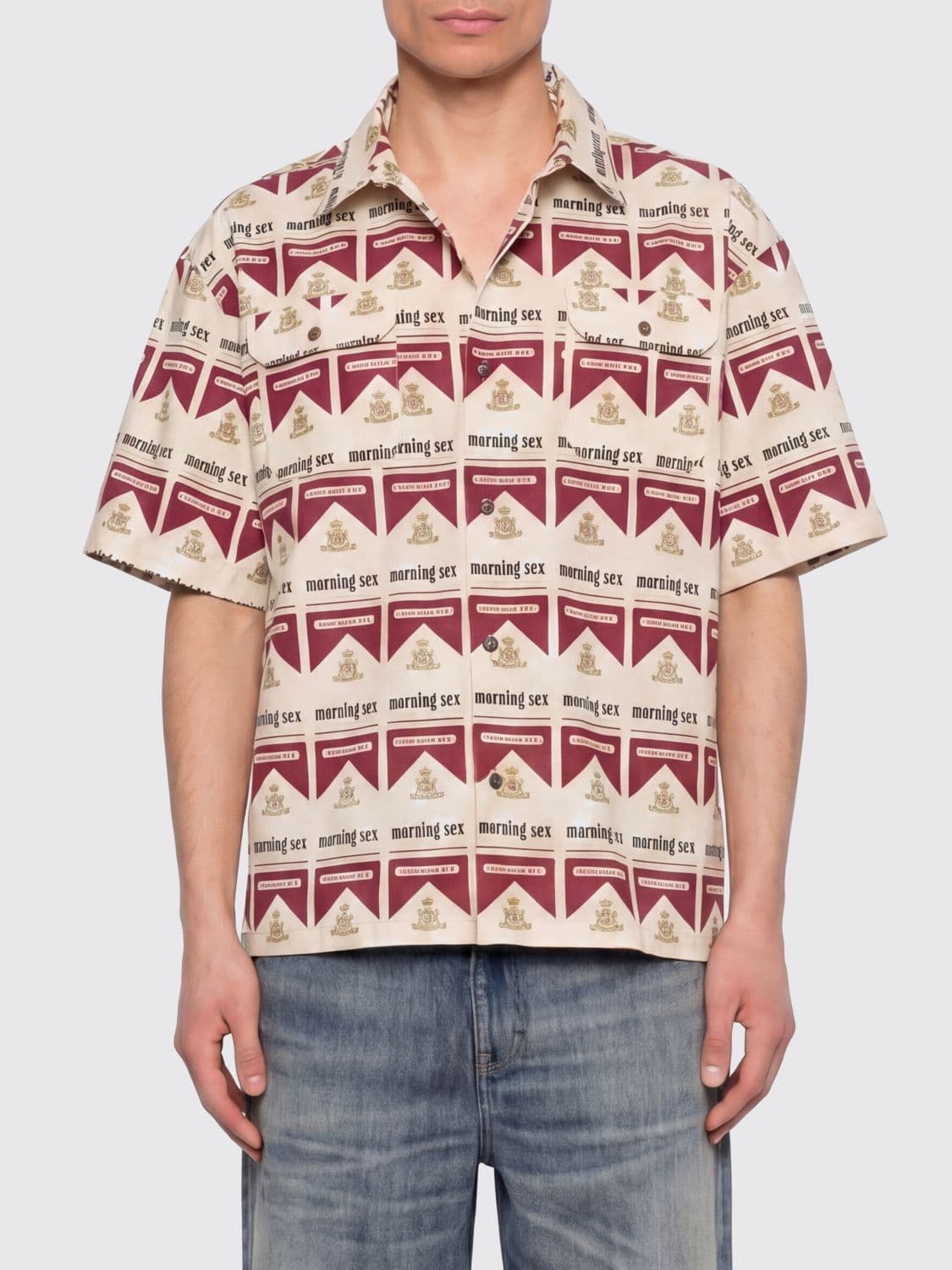 Carne Bollente Printed Stretch Cotton Casual Shirt · M