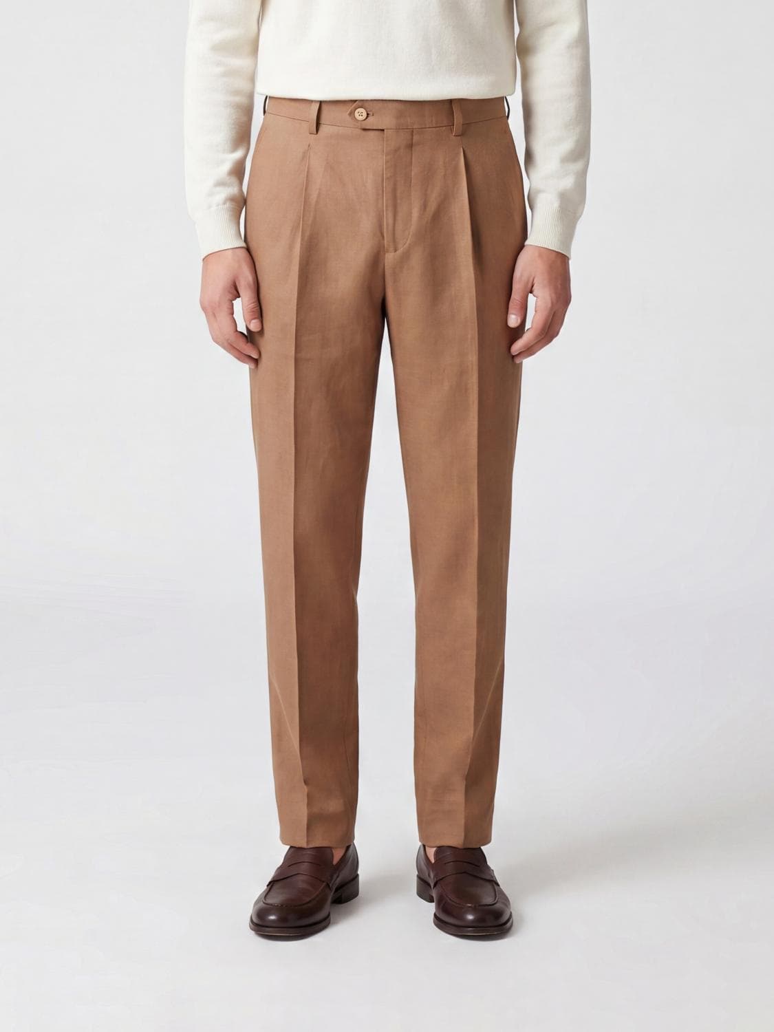 Brunello Cucinelli Cotton and Linen Tailored Trousers
