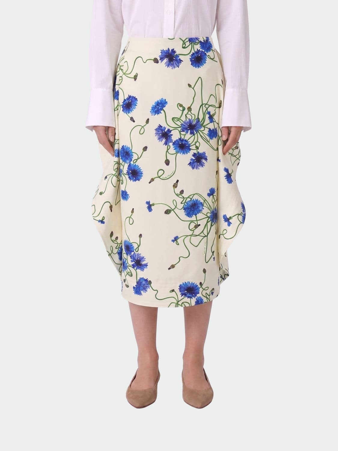 Stella Mccartney Floral Print Cotton Midi Skirt · 36
