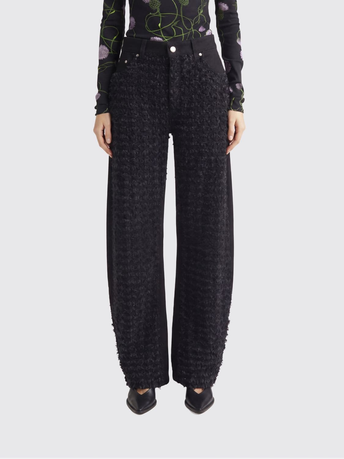 Stella Mccartney Denim Jeans with Bouclé Inserts