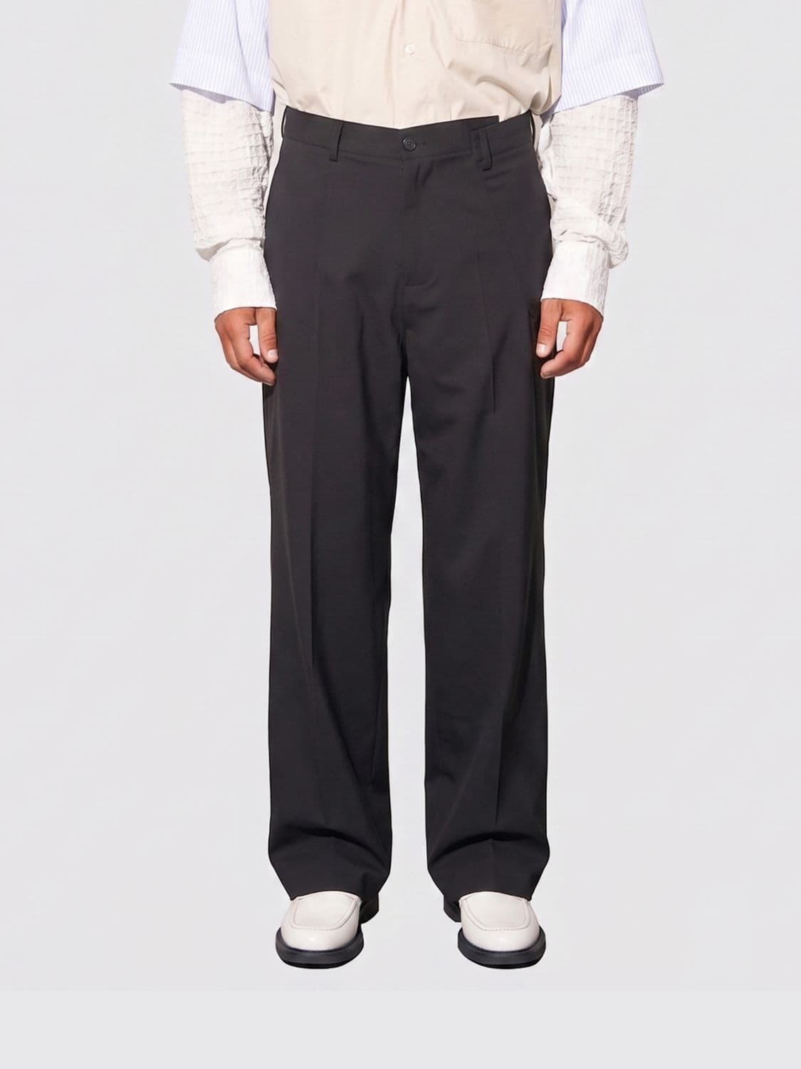 Mtl Studio Wool Blend Wide Leg Trousers · L