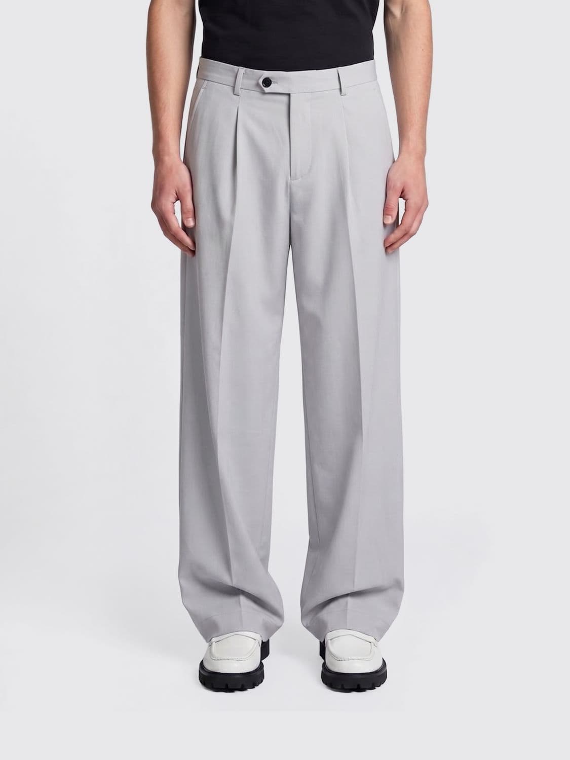 Mtl Studio Wool Blend Wide Leg Trousers · L