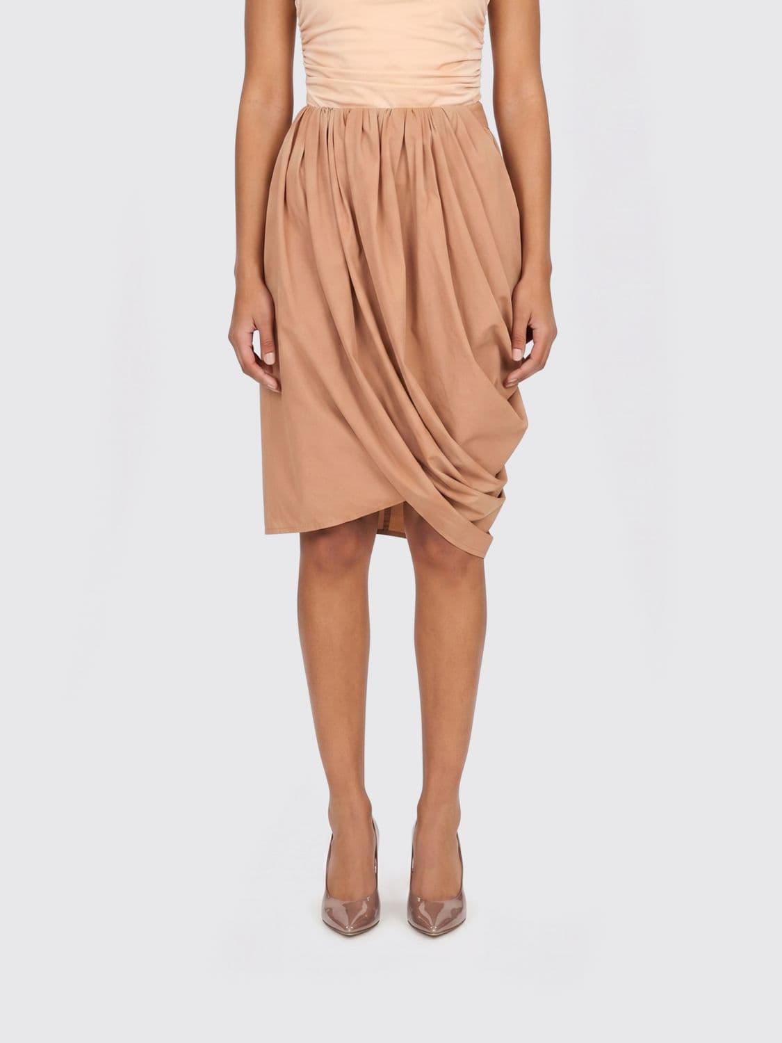 Chloé Draped Cotton Skirt
