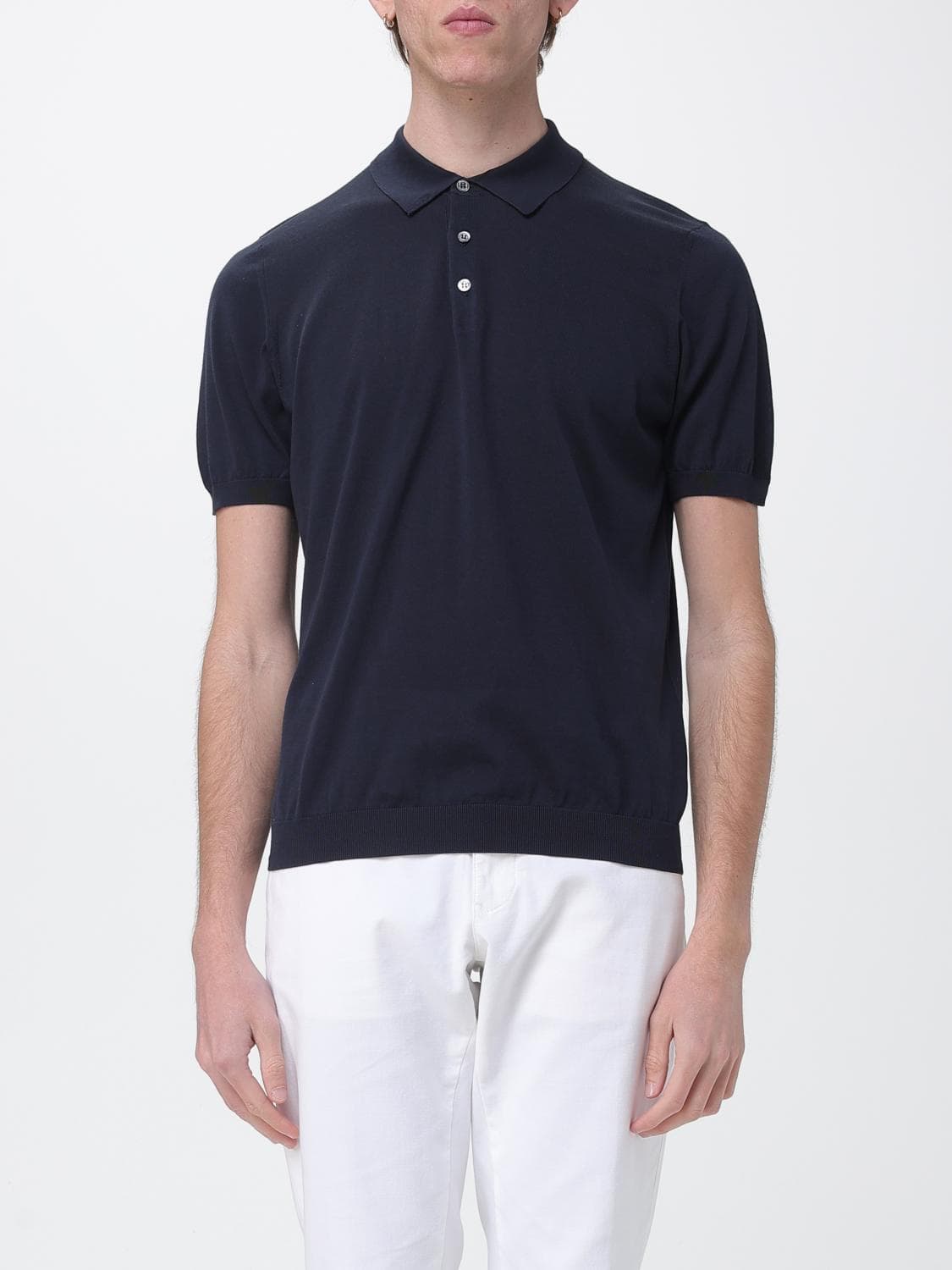 Drumohr Cotton Knit Polo Shirt