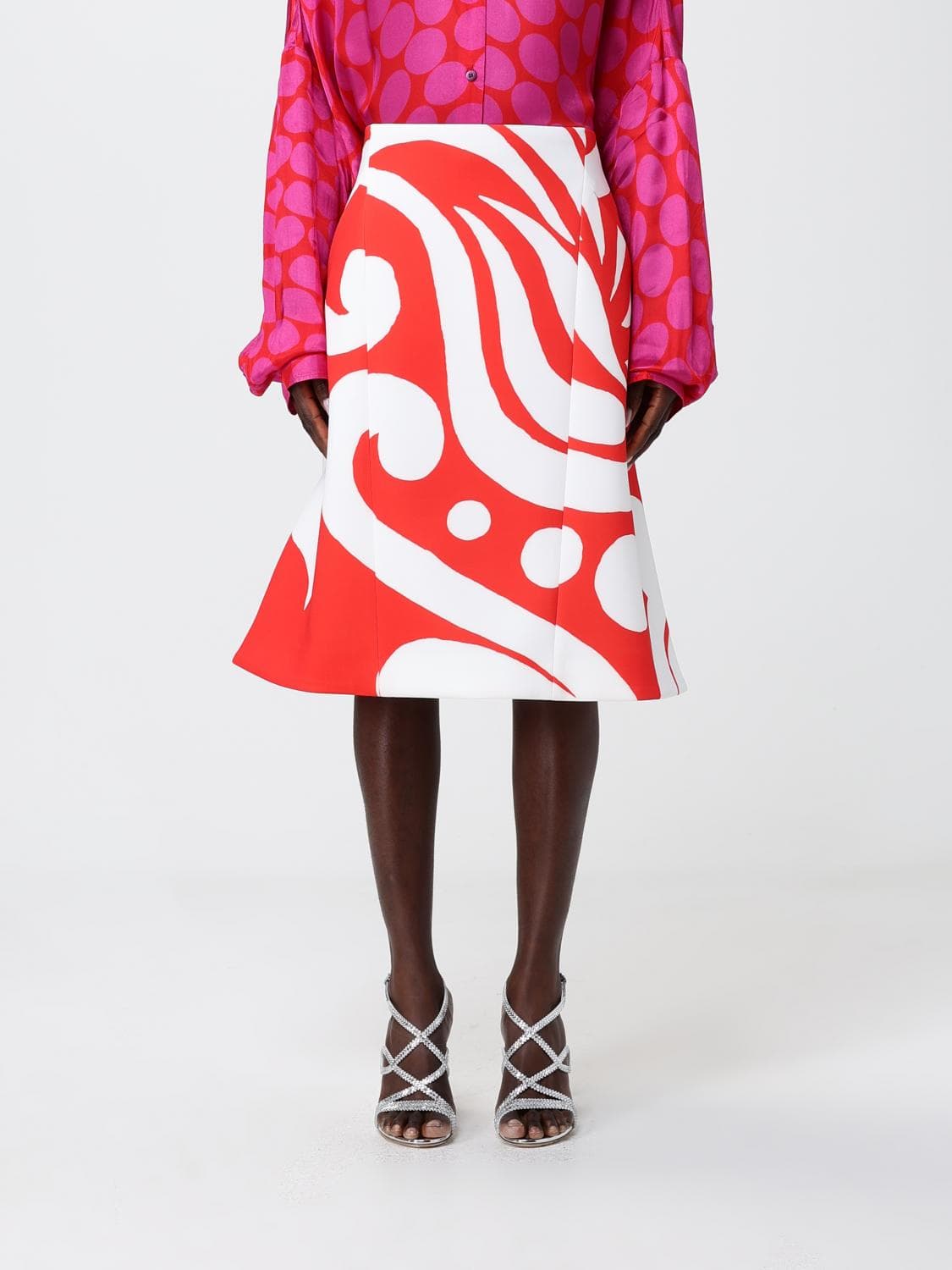 Dries Van Noten Printed Polyester Skirt