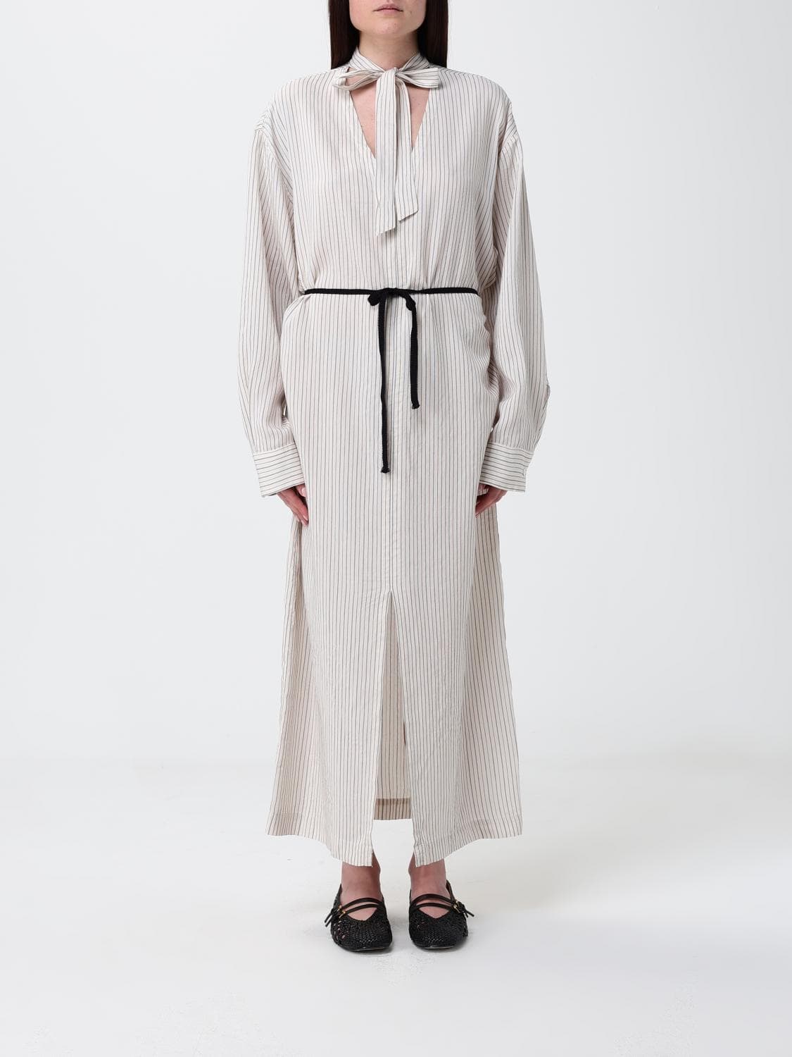 Barena Striped Silk Blend Chemisier Dress