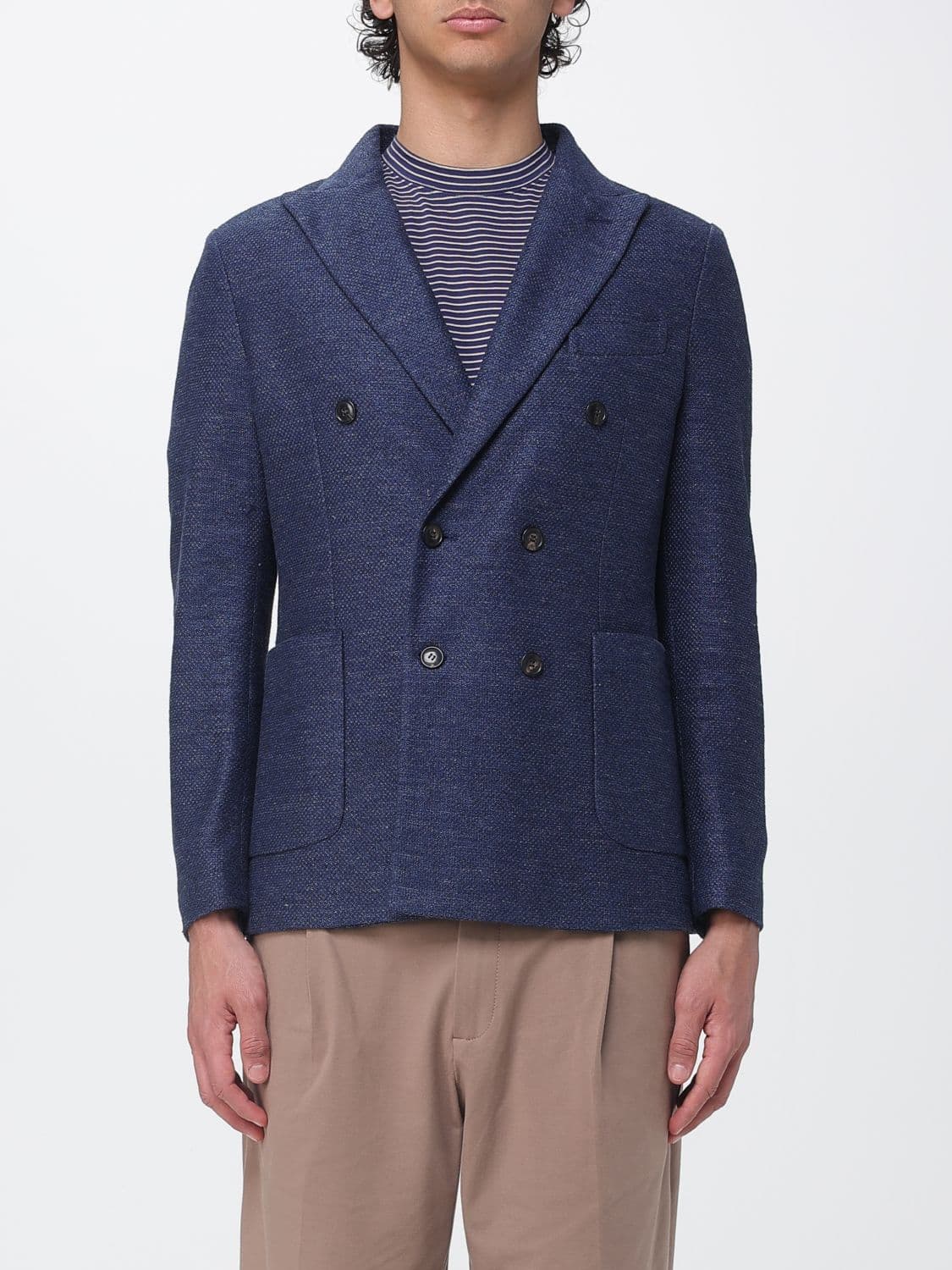 Circolo 1901 Double Breasted Linen and Cotton Blazer