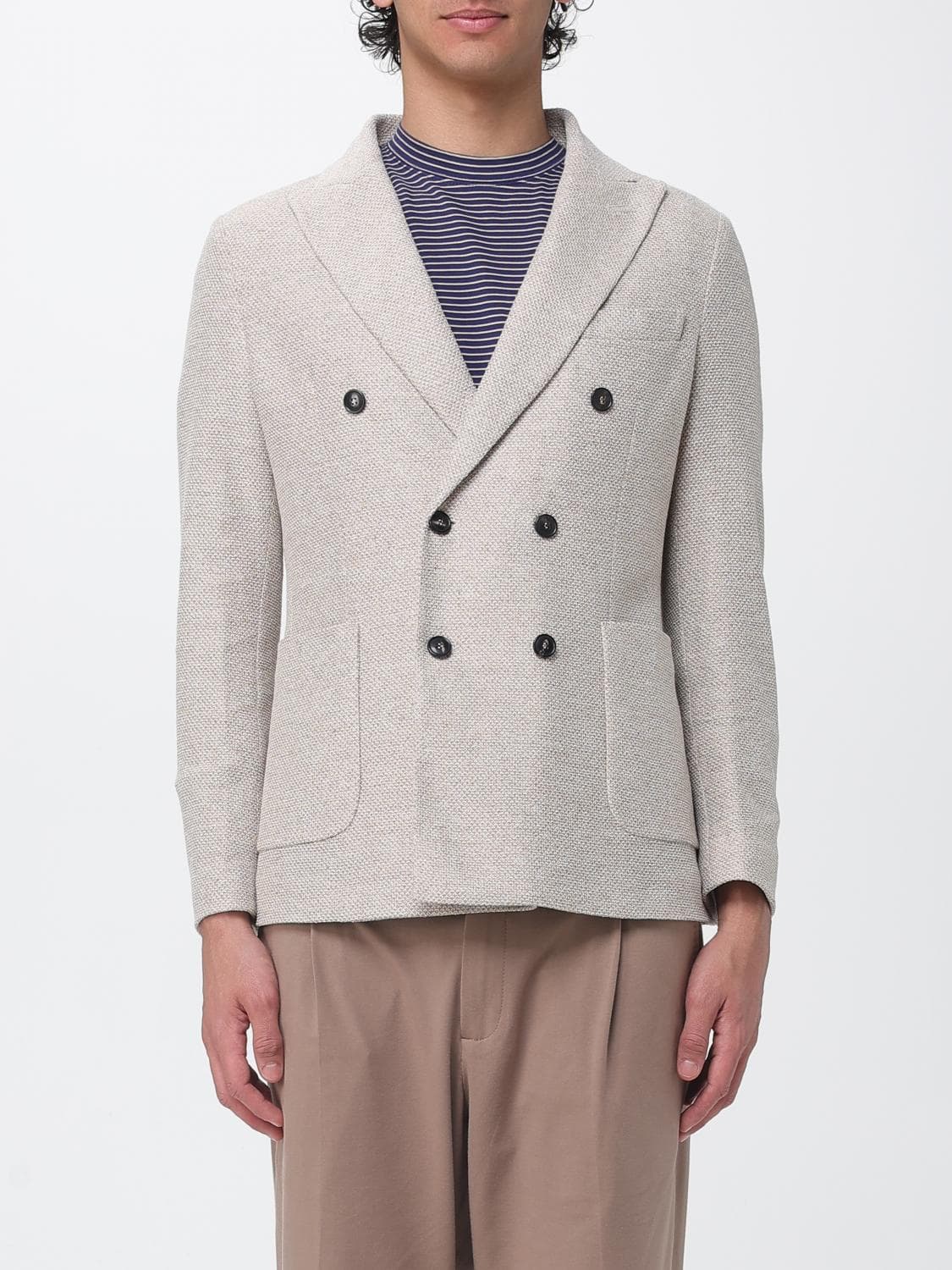 Circolo 1901 Double Breasted Linen and Cotton Blazer
