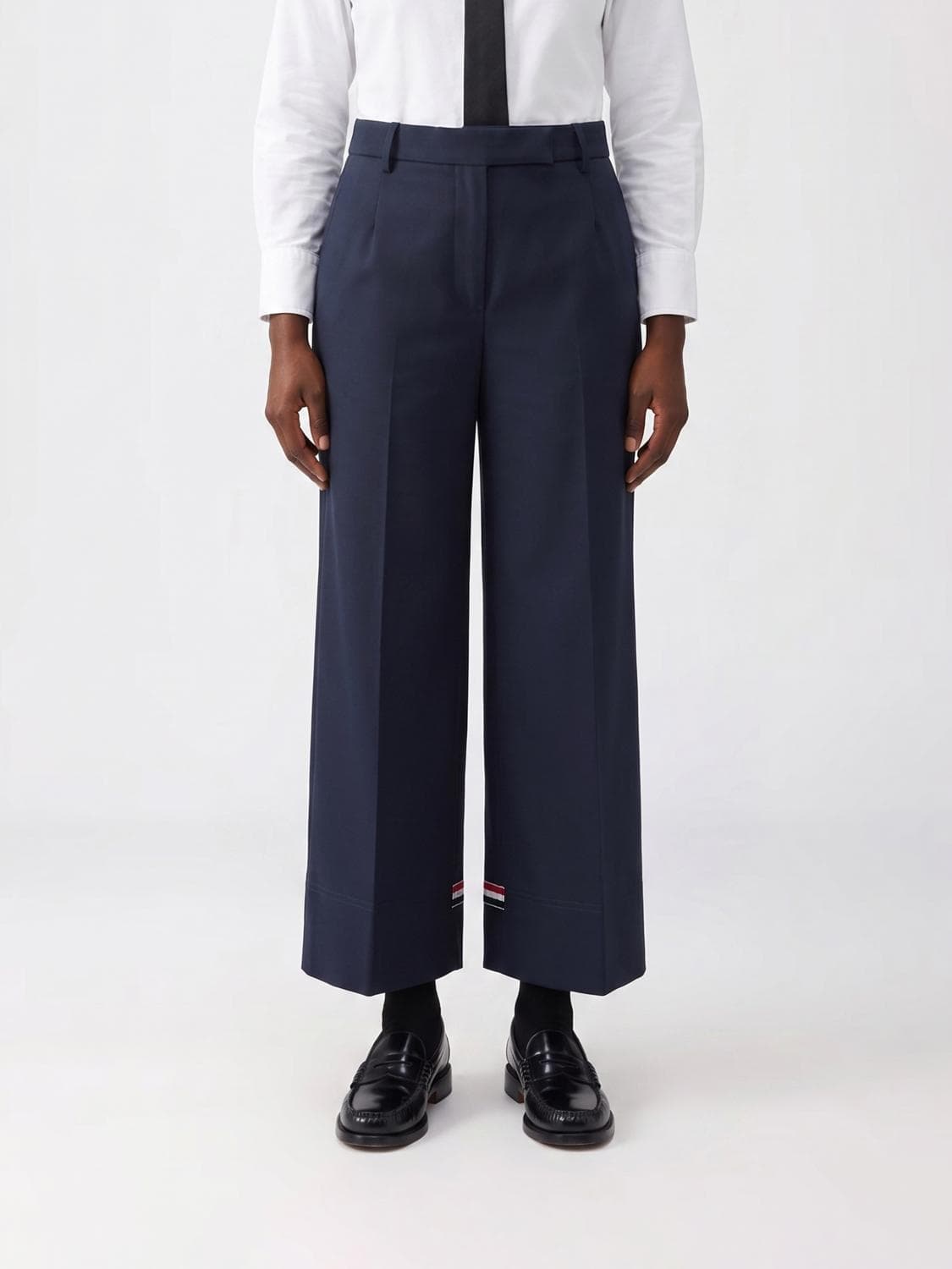 Thom Browne Cropped Fit Cotton Trousers