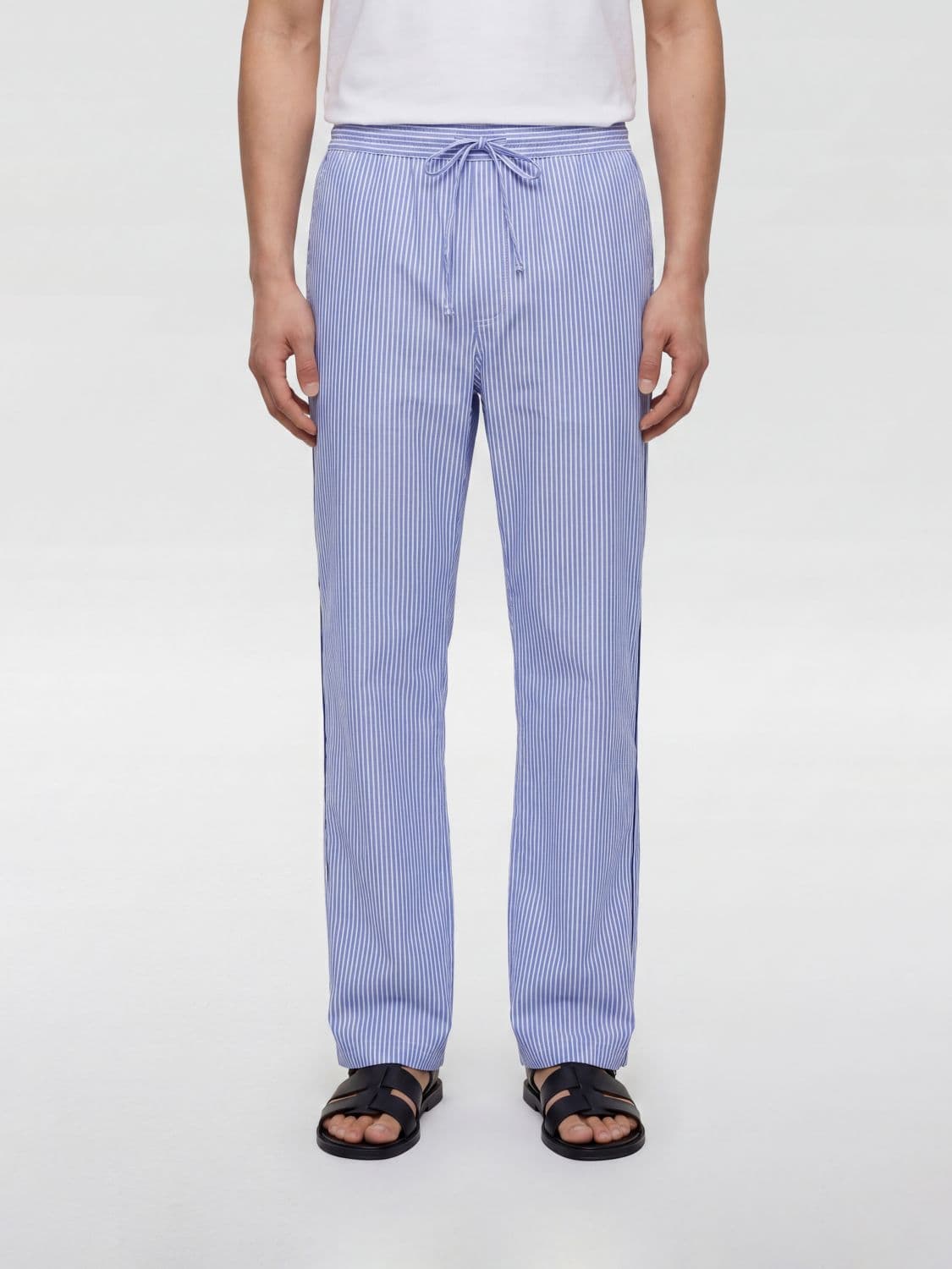 Dolce & Gabbana Pajama-Style Striped Cotton and Silk Trousers with Drawstring
