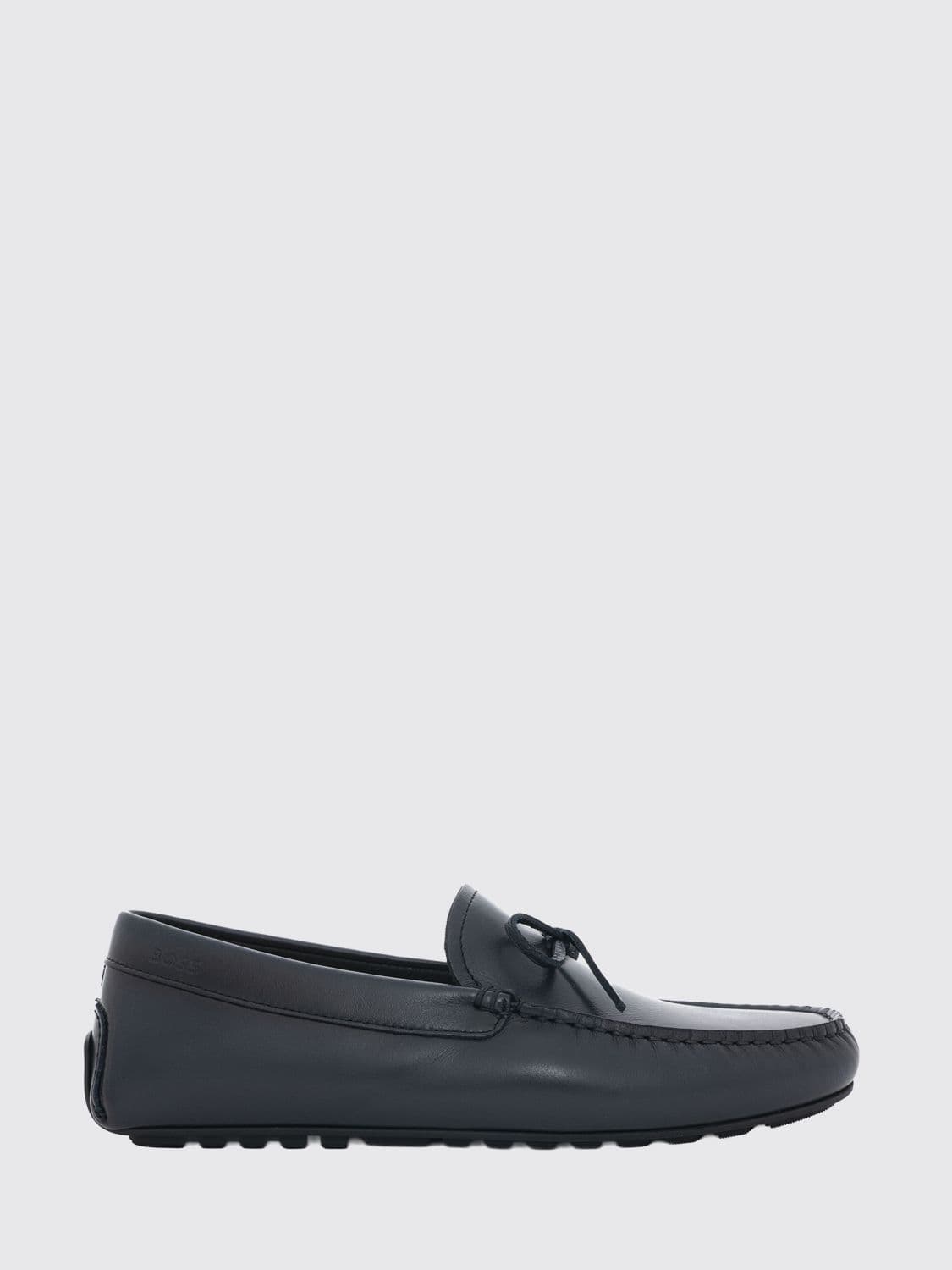Boss Smooth Leather Driver Loafers with Rubber Sole