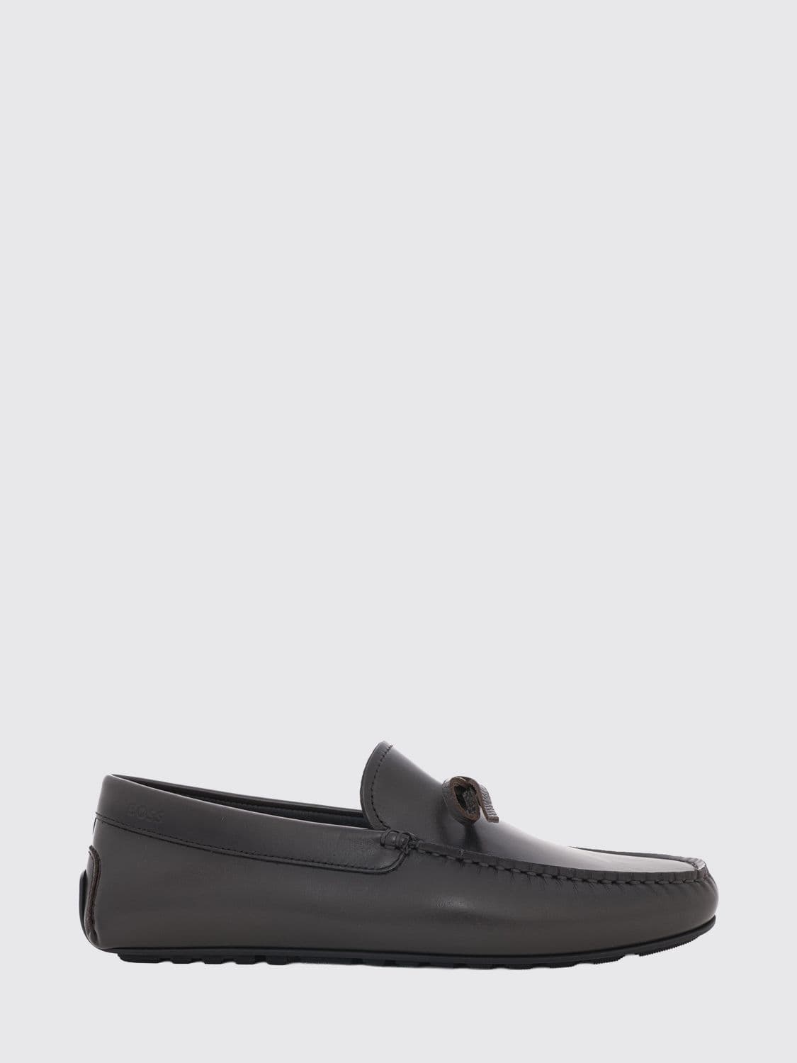 Boss Smooth Leather Driver Loafers with Rubber Sole