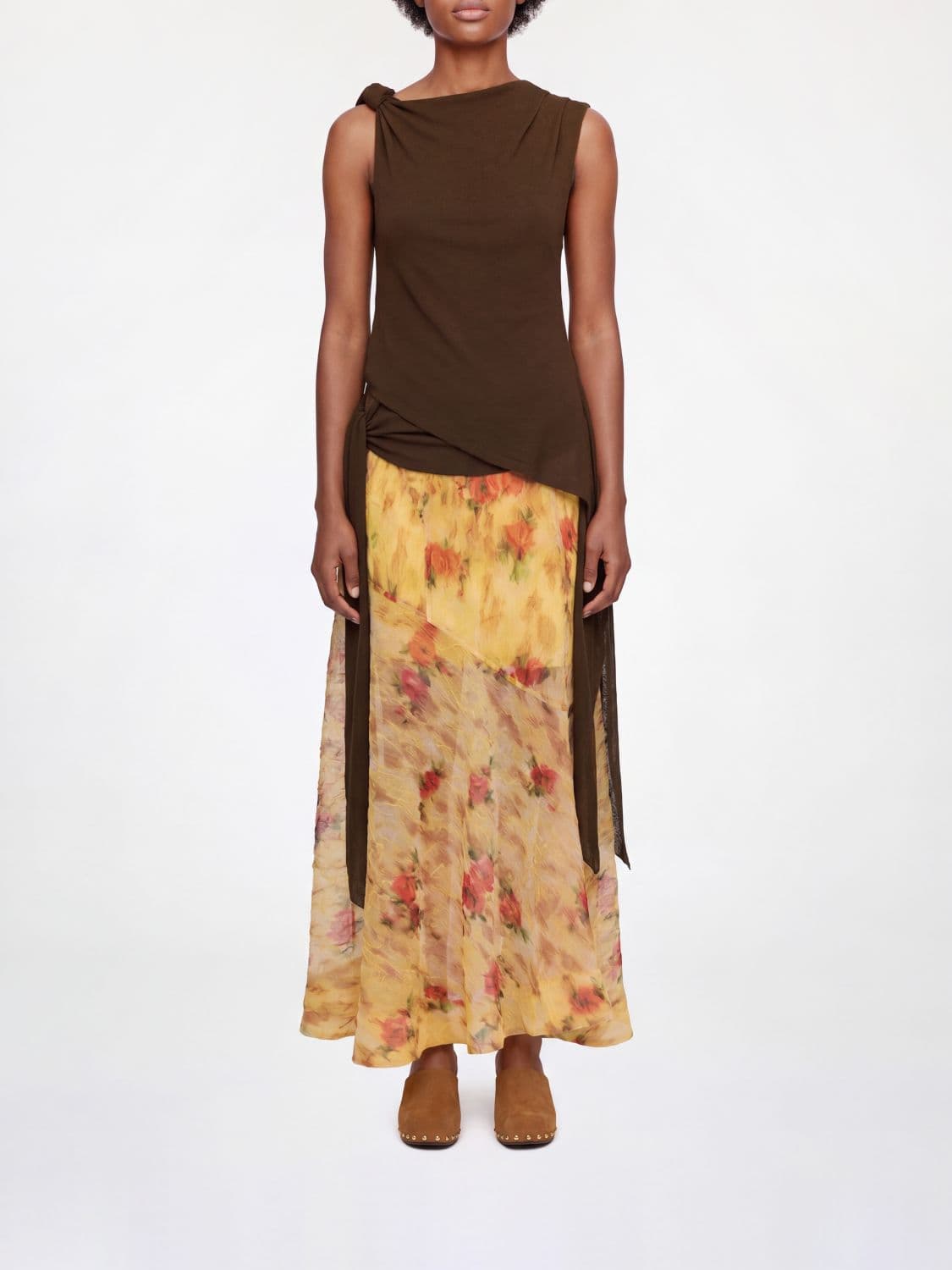 Ganni Asymmetrical Top in Recycled Polyester with Asymmetrical Neckline · 36