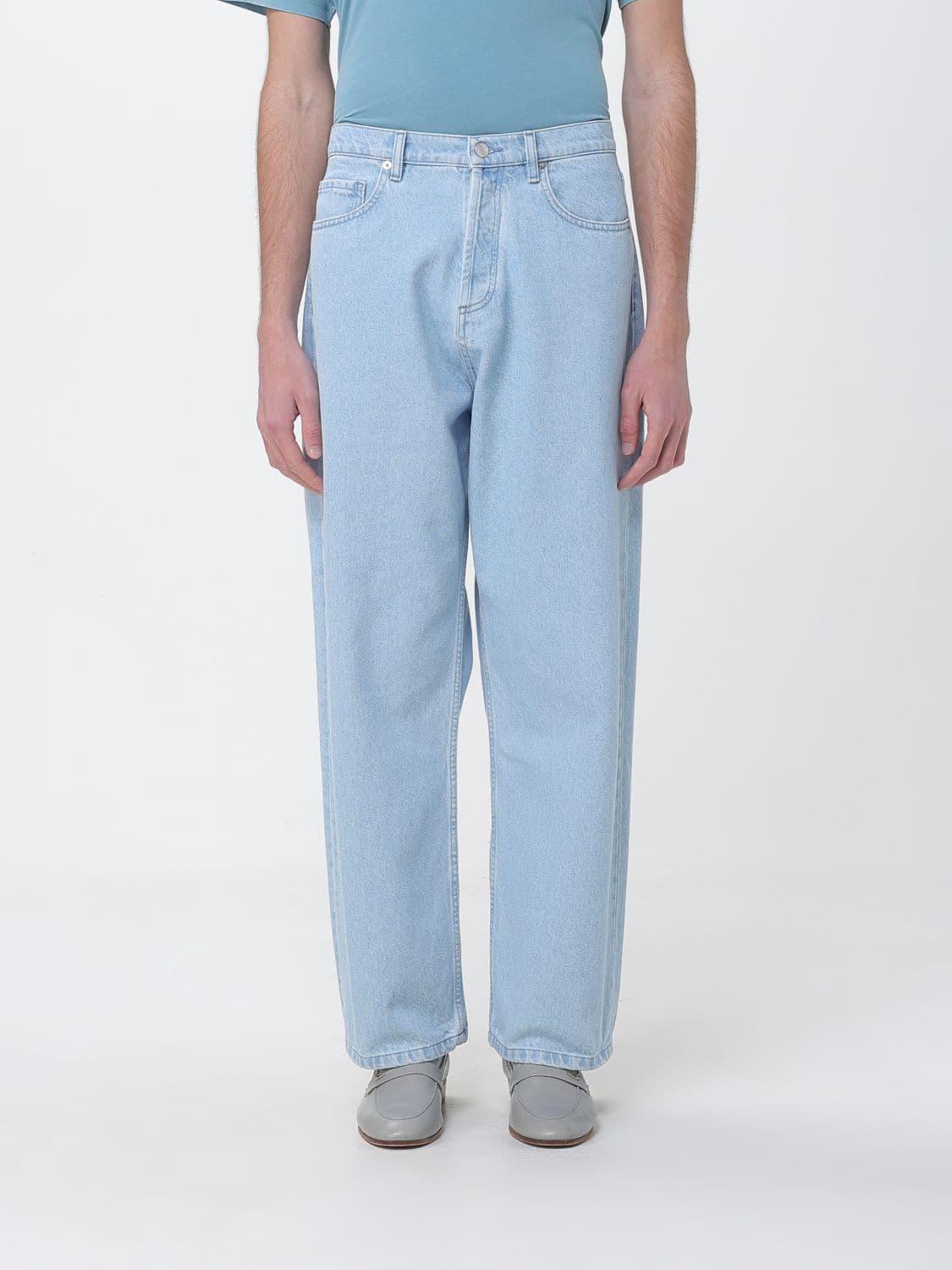 Maison Kitsuné Mid-Rise Wide Leg Five-Pocket Denim Jeans