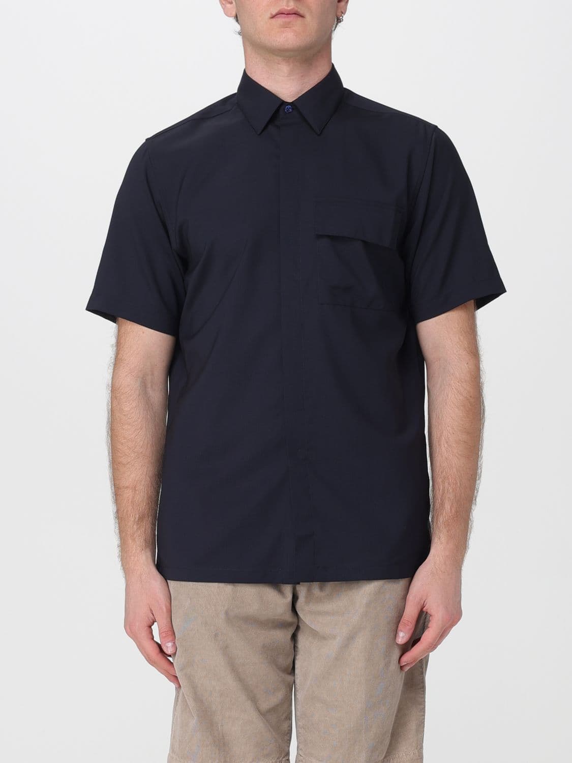 Pt Torino Short-Sleeved Cotton Shirt with Concealed Placket · 40