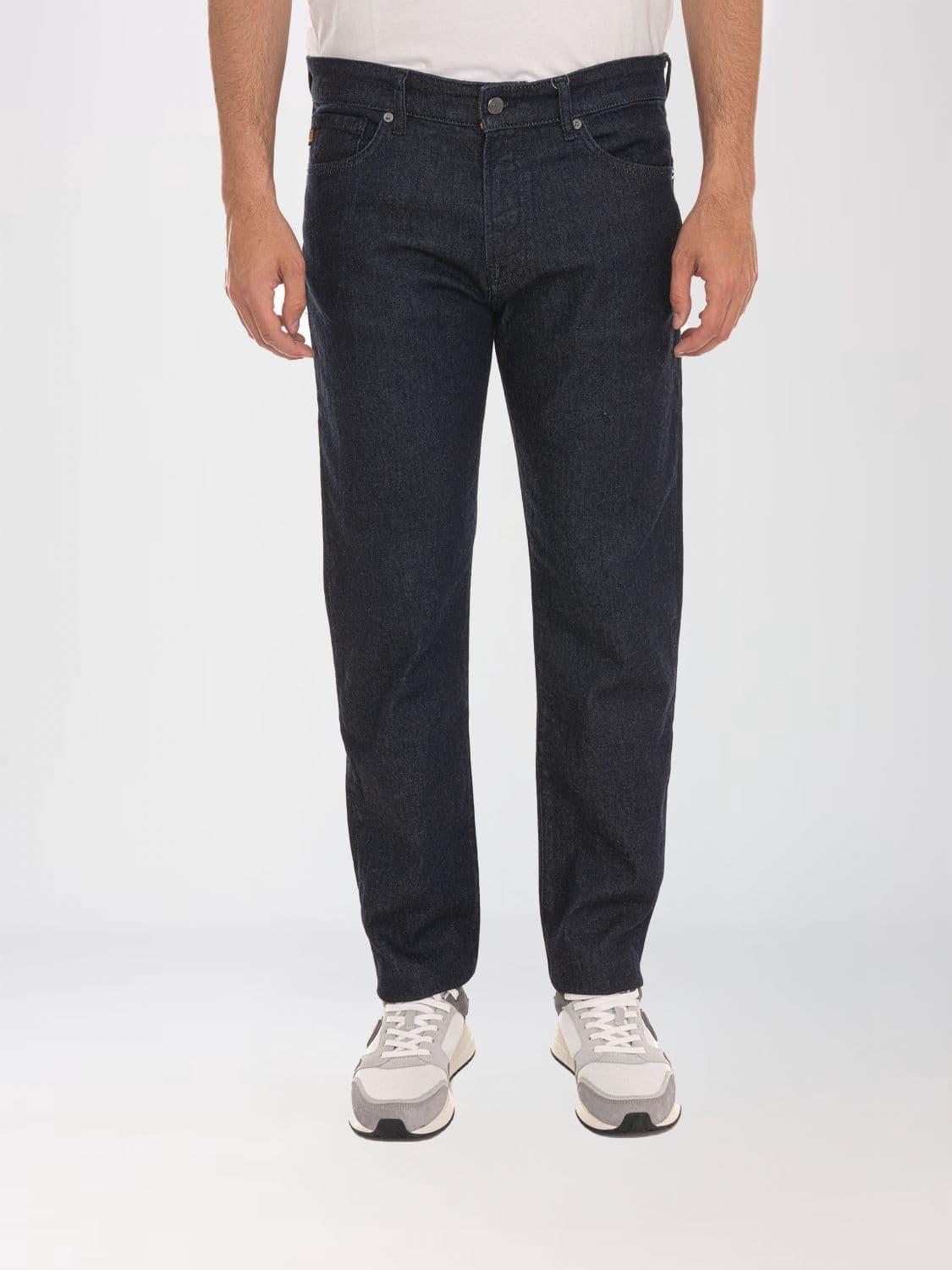 Boss Mid-Rise Skinny Fit Cotton Denim Jeans with Five Pockets
