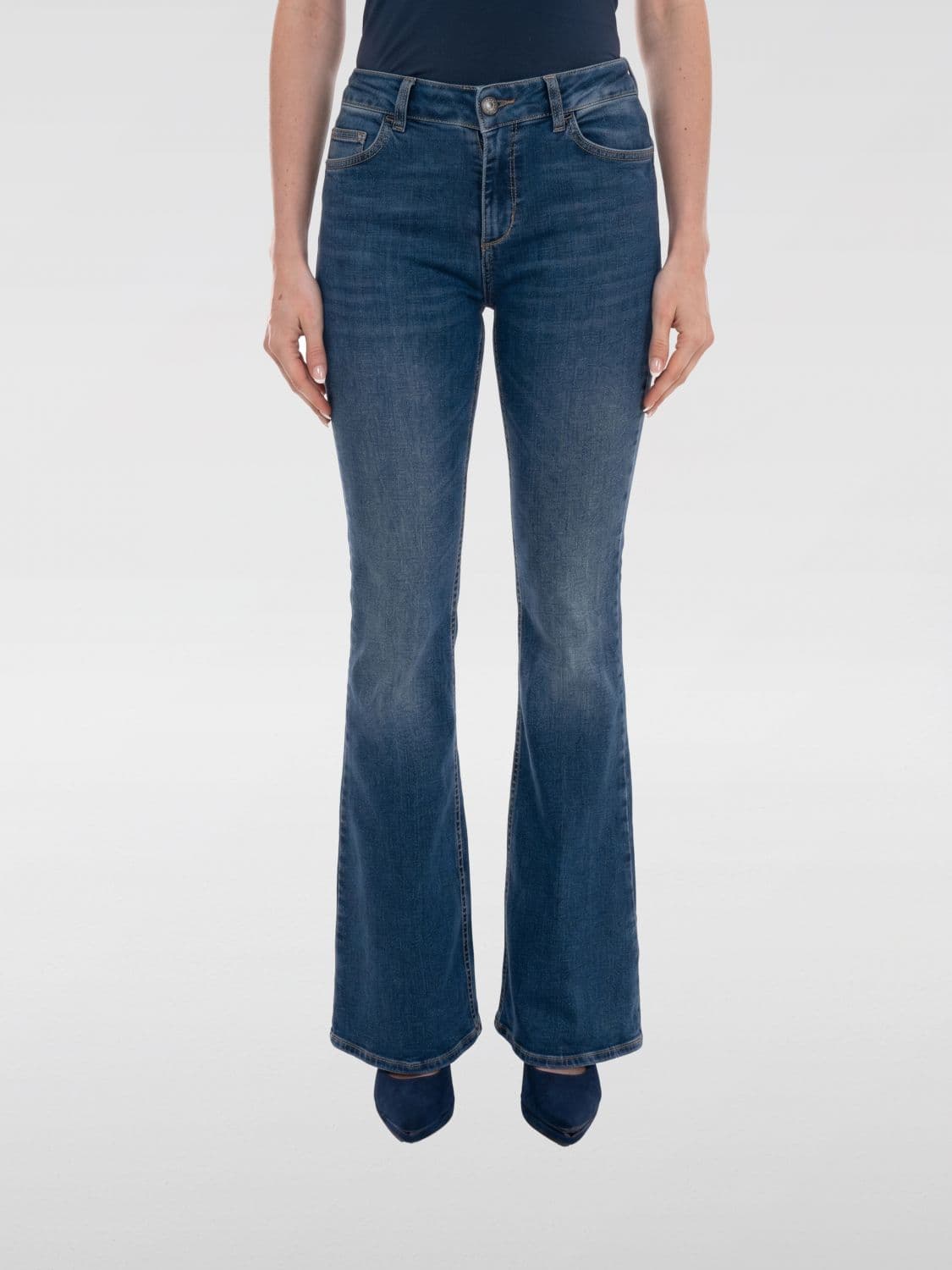 Liu Jo Cotton Denim Flared Jeans