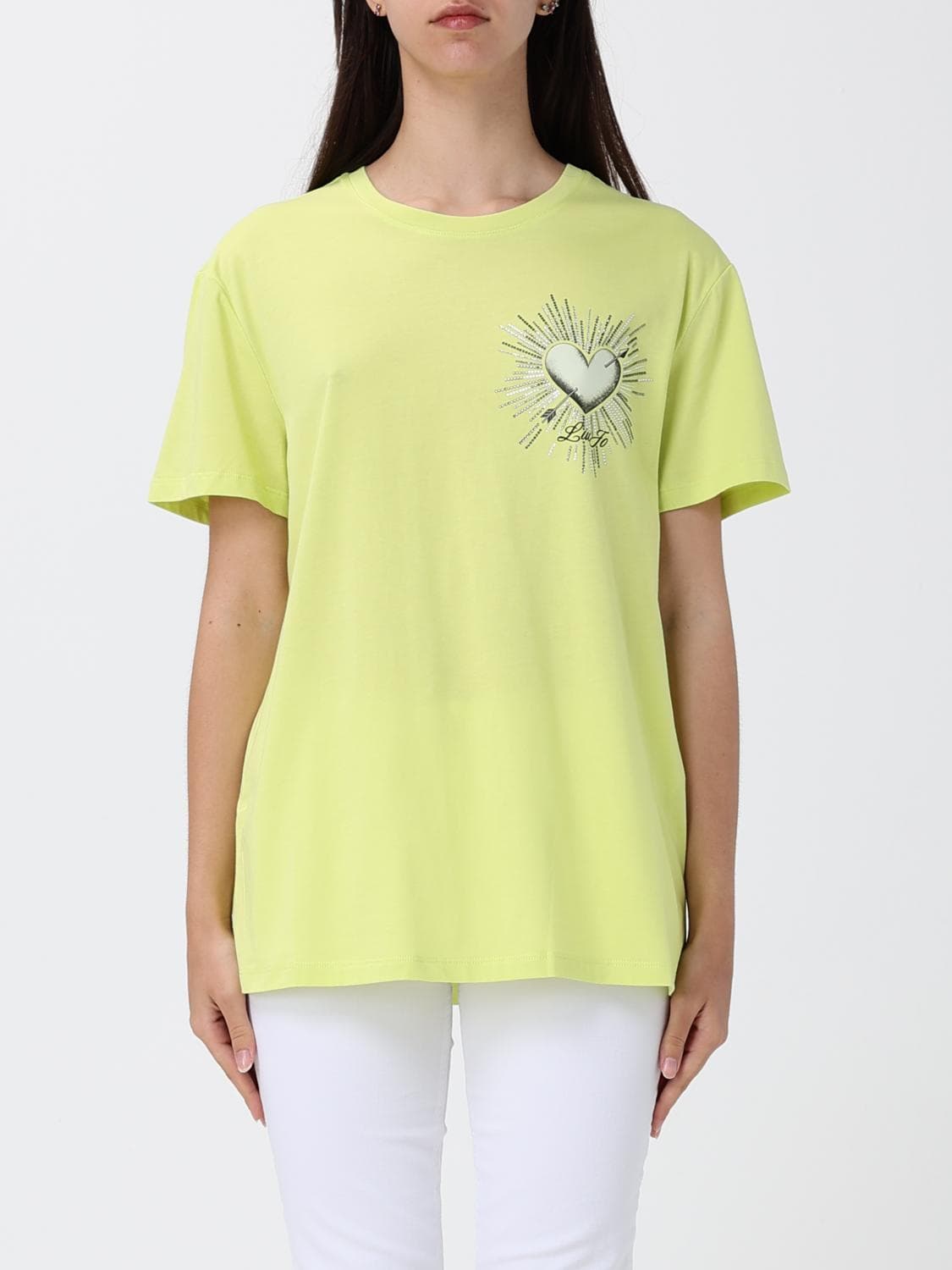 Liu Jo Graphic Print Cotton T-Shirt with Contrast Logo