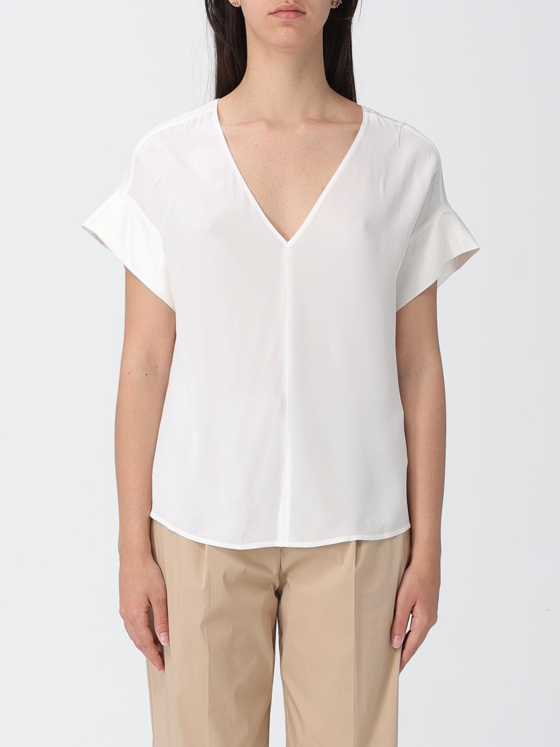 Liu Jo Sheer Viscose Blouse with a Deep V-Neck