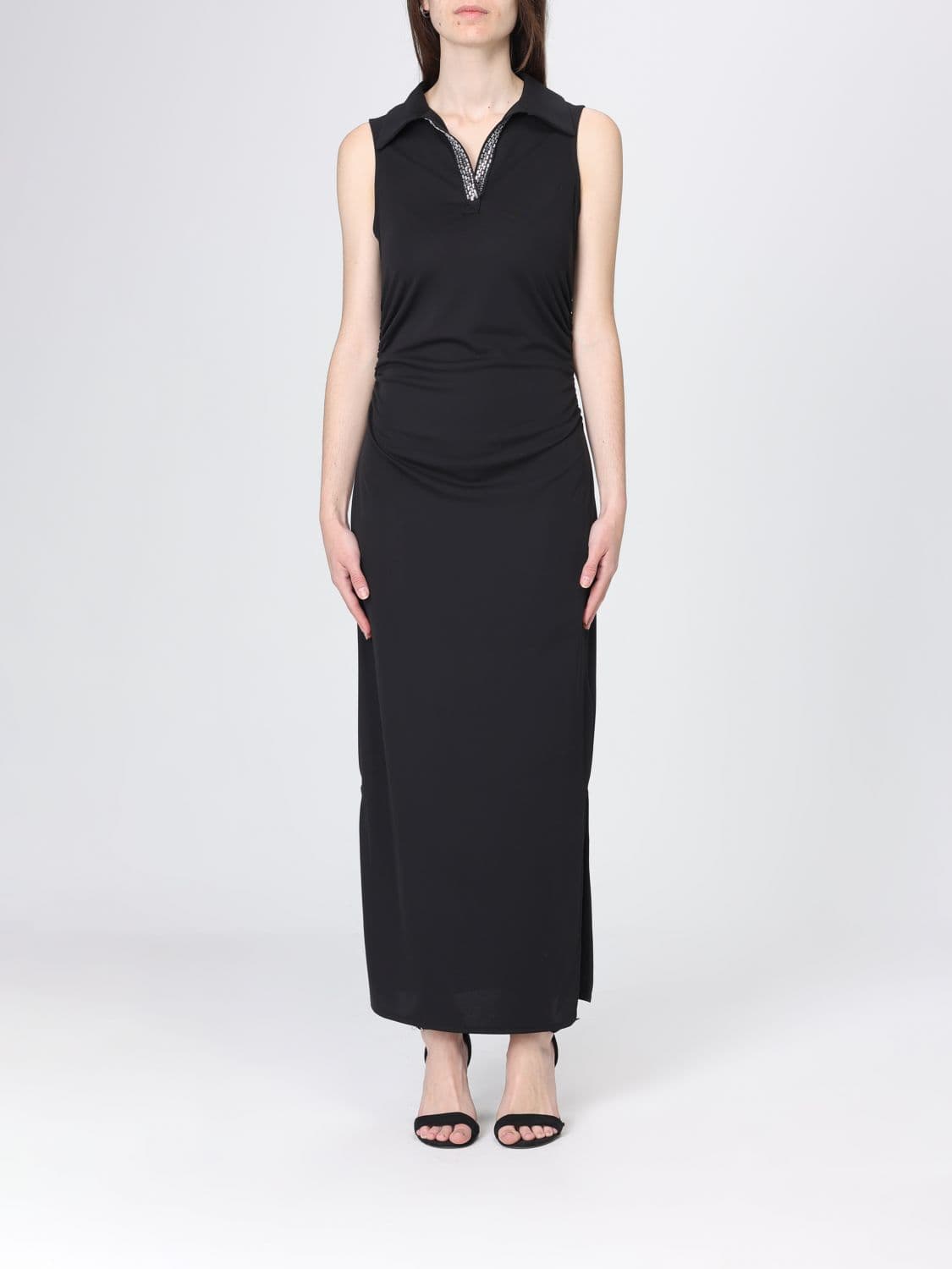 Liu Jo Off-the-Shoulder Long Jersey Dress with Rhinestones · S