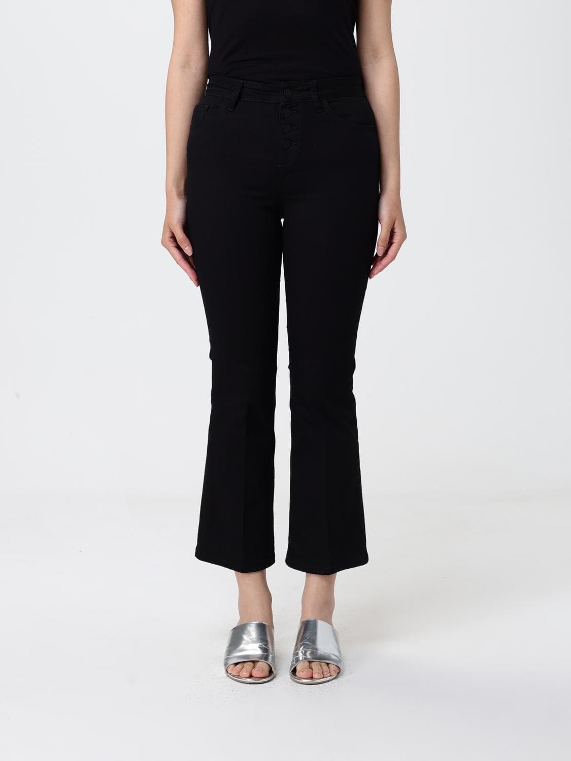 Liu Jo Mid-Rise Flared Jeans in Stretch Cotton Denim
