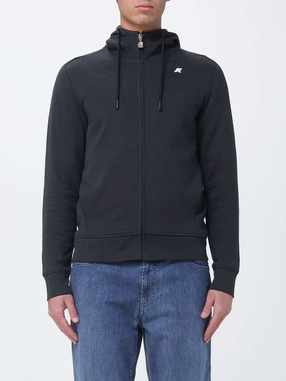 K-Way Slim Fit Zip-Up Cotton-Blend Hoodie with Contrast Logo