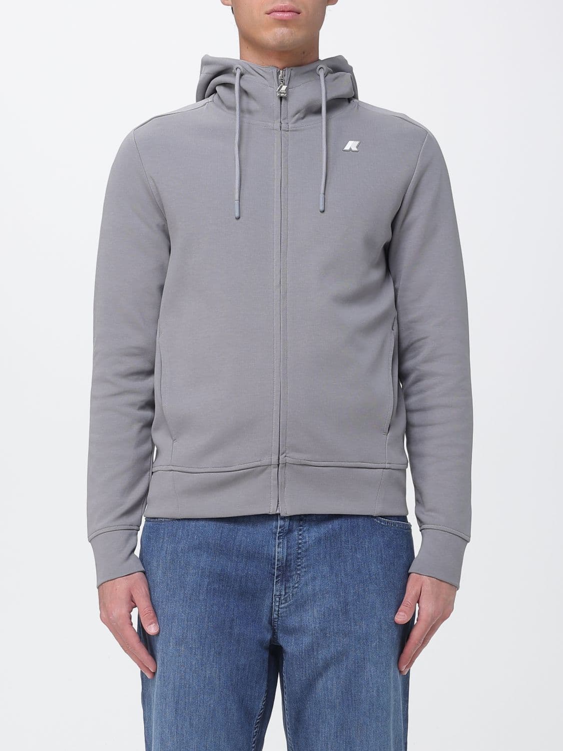 K-Way Slim Fit Zip-Up Cotton-Blend Hoodie with Contrast Logo