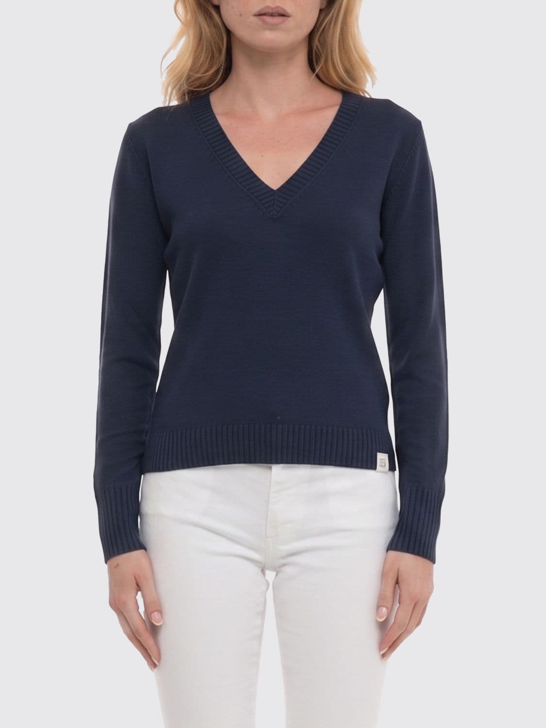Peuterey Slim Fit V-Neck Viscose Jumper with Long Sleeves