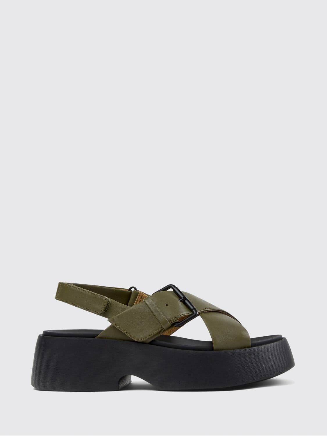 Camper Tasha Platform Sandals in Smooth Leather with XL Extralight Sole
